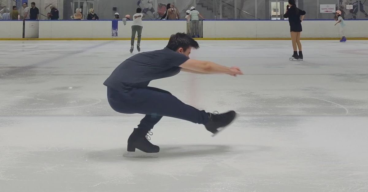 Figure Skater Rotation Dynamic Figure Skating Performance on Ice Free Stock Video Footage ...