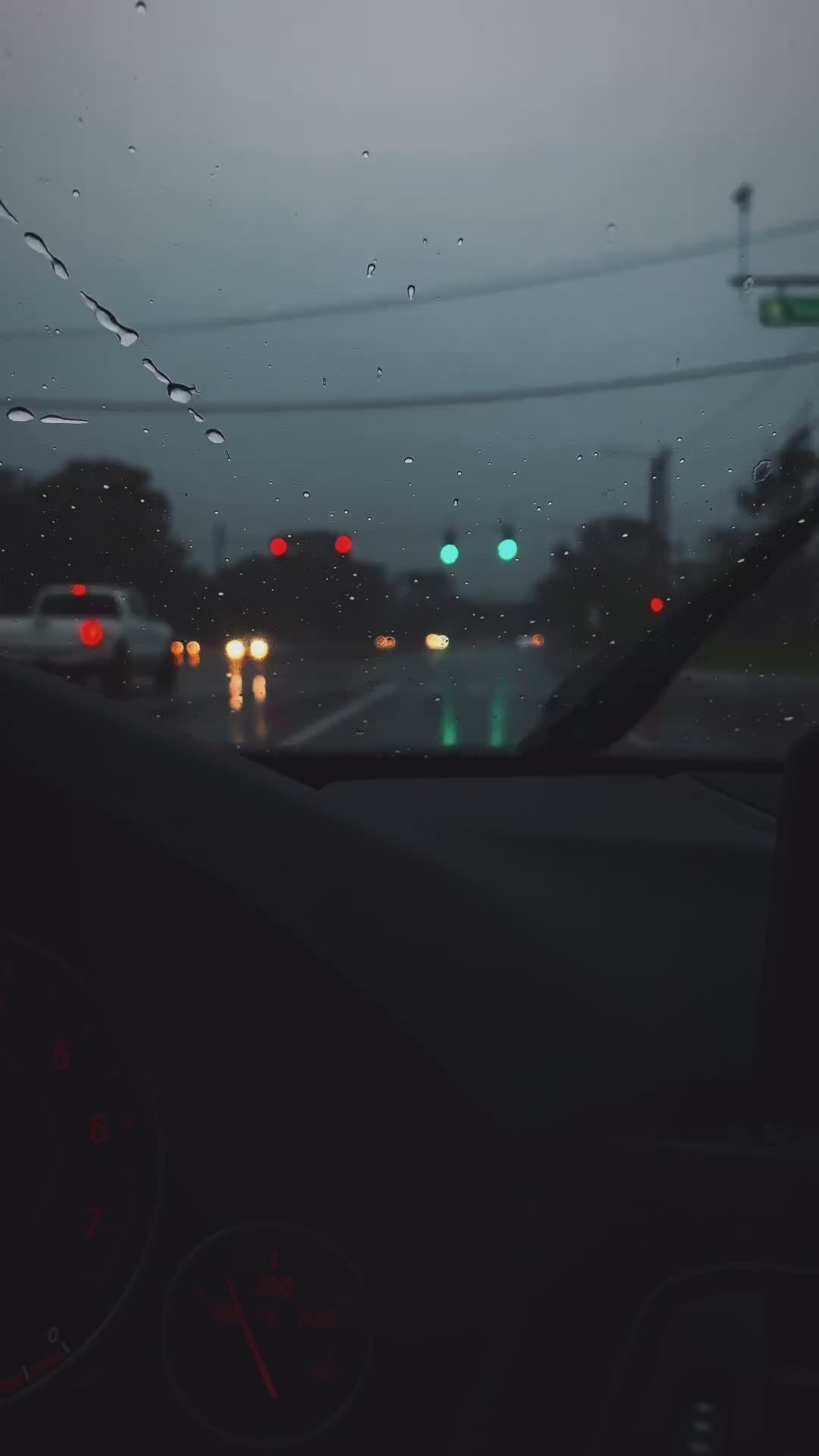 Driving in the Rain at Night - Moody Traffic Scene Free Stock Video ...