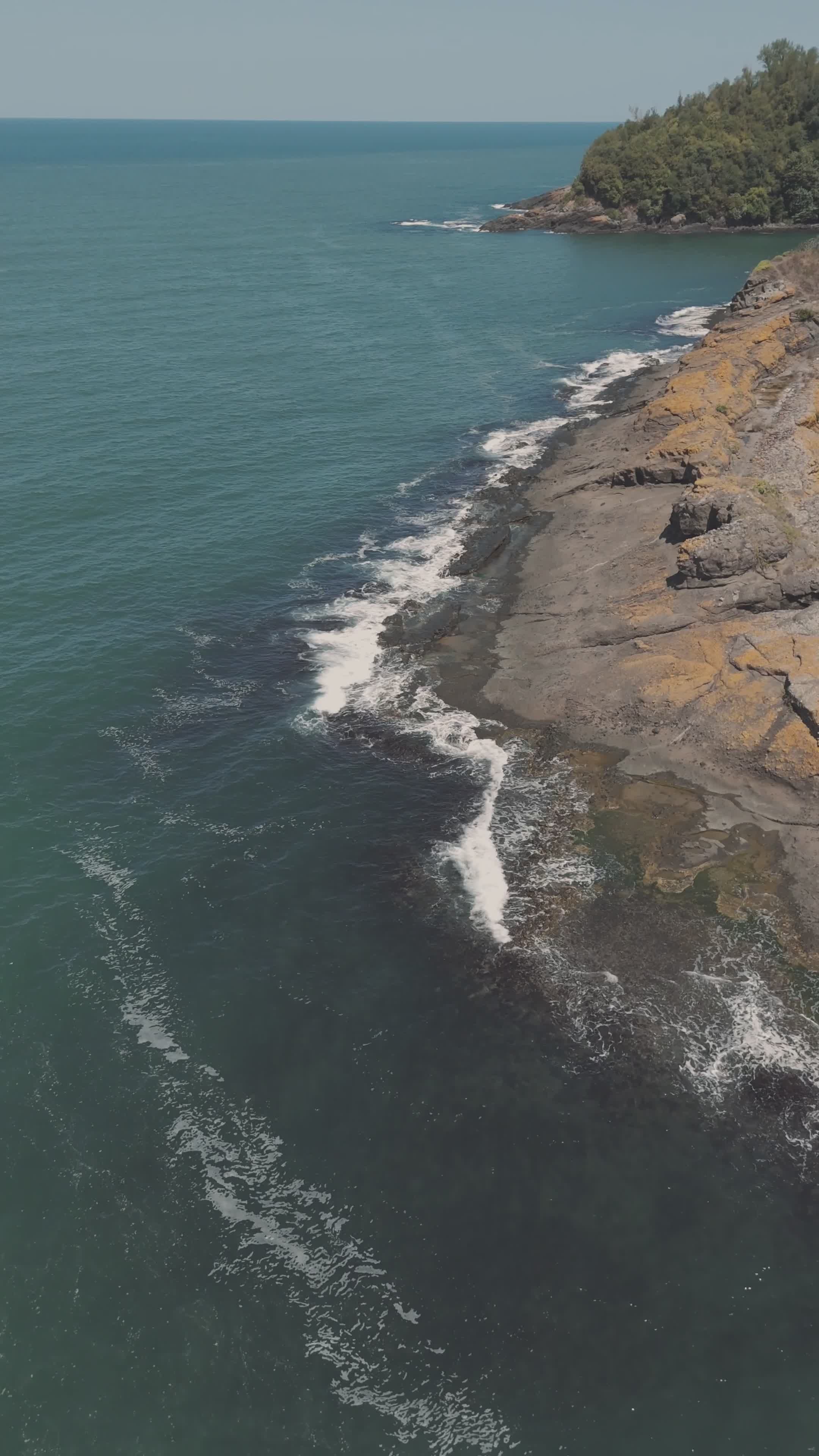 Scenic Coastal Aerial View of Rocky Shores Free Stock Video Footage ...