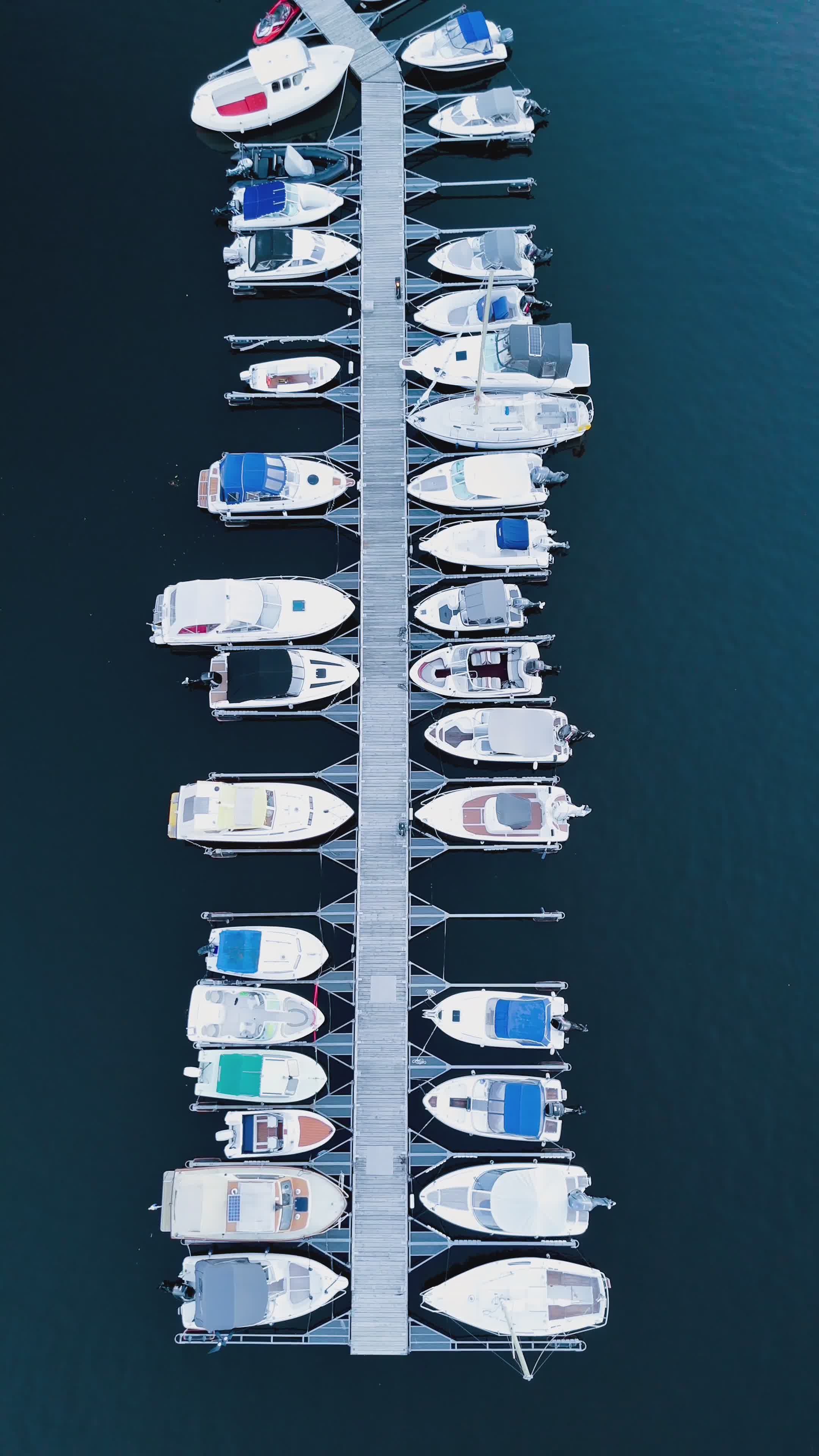 Aerial View of Boats Docked in Swedish Harbor Free Stock Video Footage ...