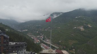 风景加国旗高清视频视频素材
