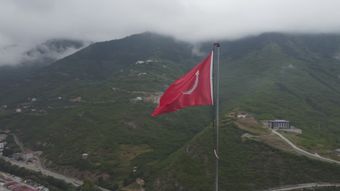 风景加国旗高清视频视频素材