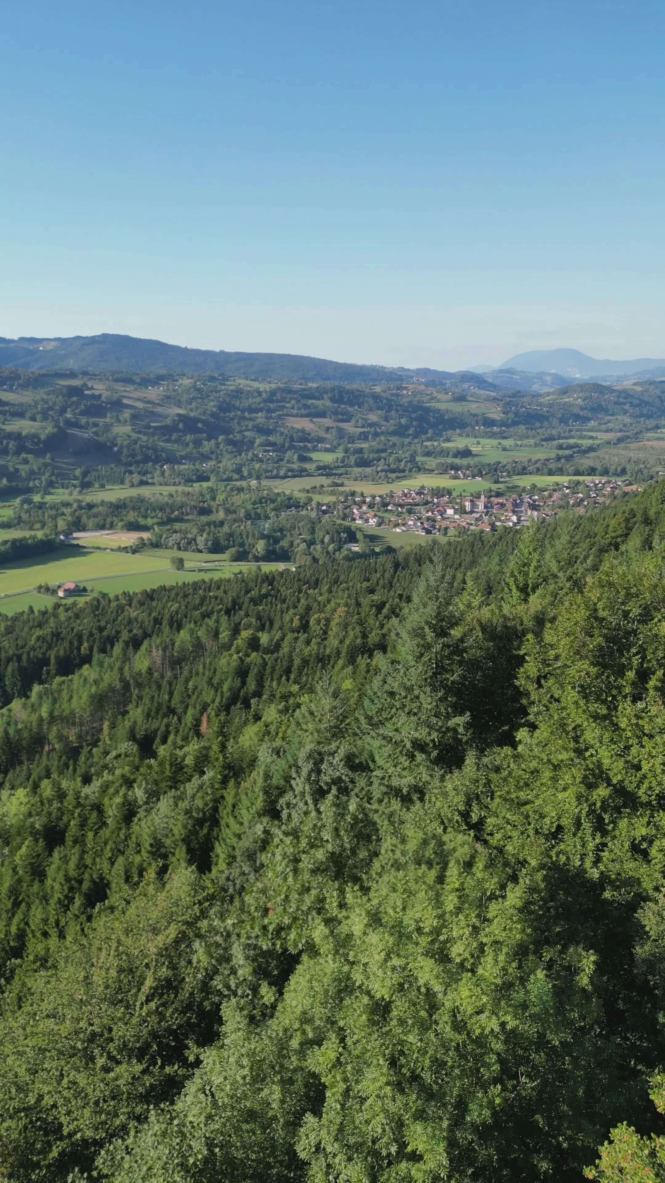 breathtaking aerial view of lush forested valley 33583281