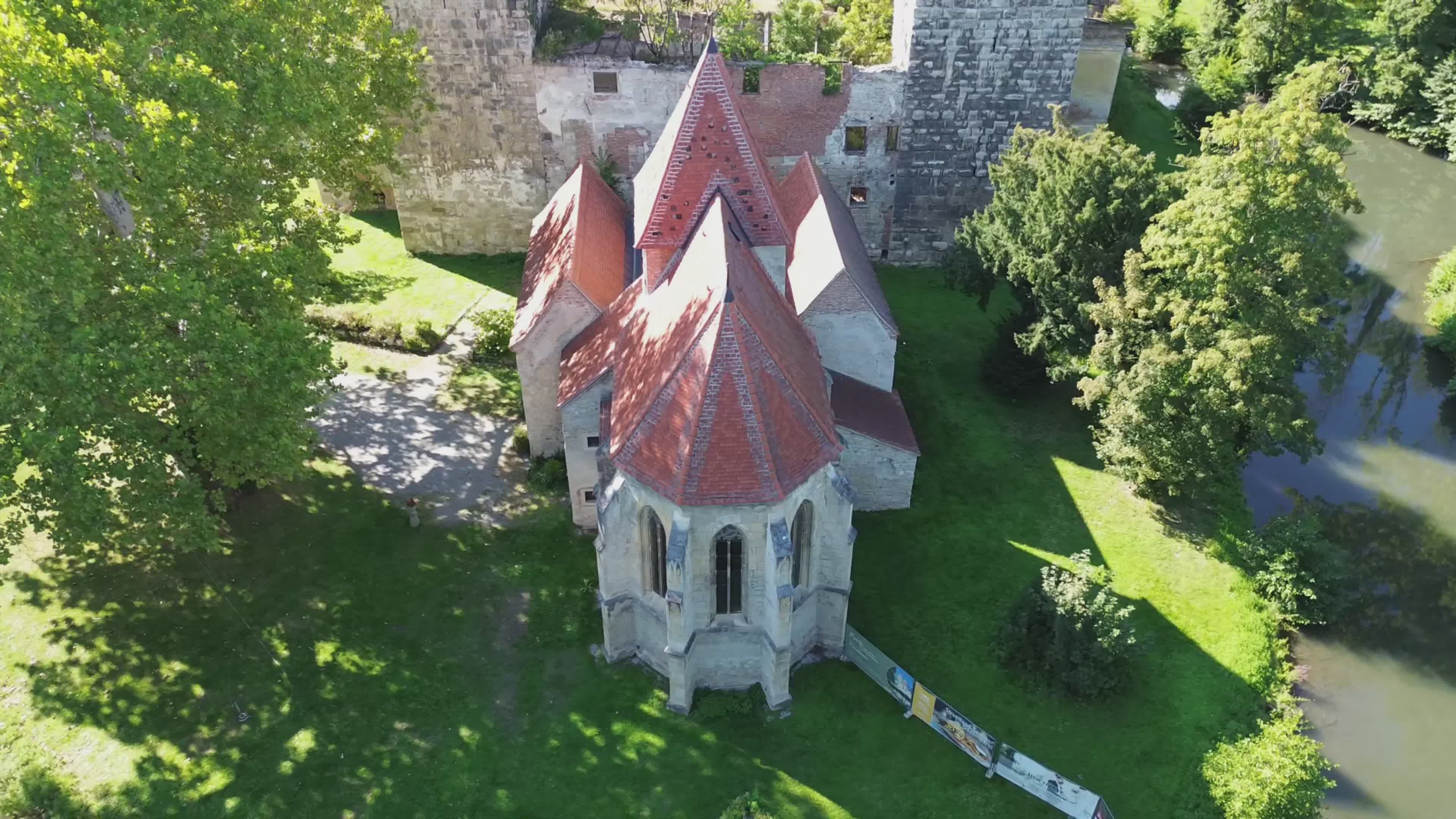 Scenic Aerial View of Pottendorf Castle Free Stock Video Footage ...