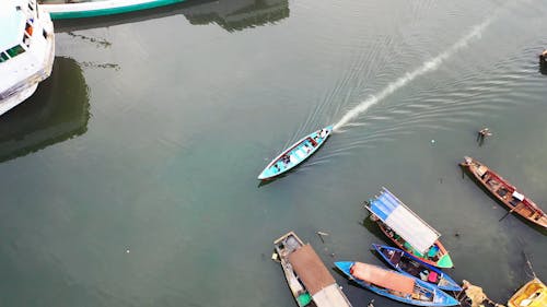 Drone Footage Of A Sea Harbor In Indonesia