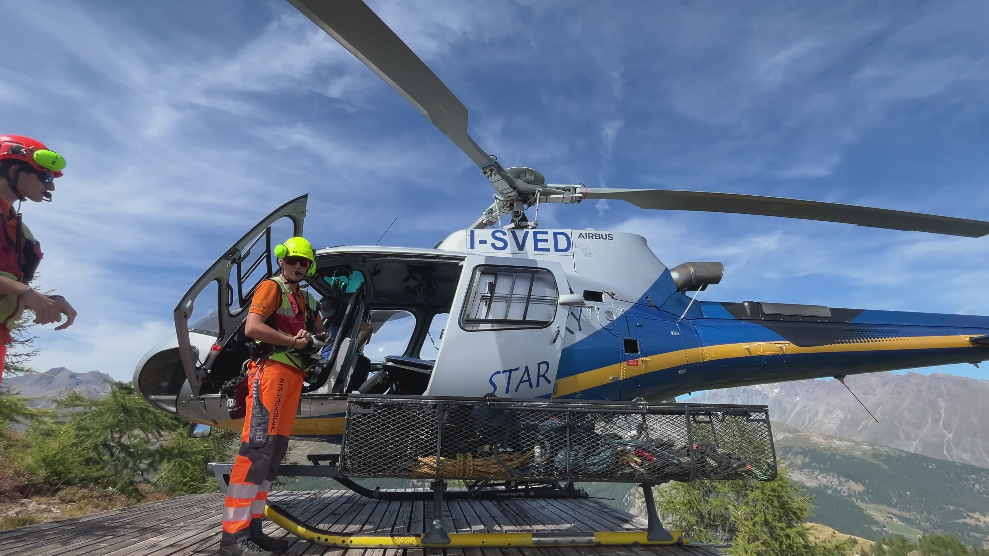 Mountain Rescue Helicopter in Action Scenic View Free Stock Video ...