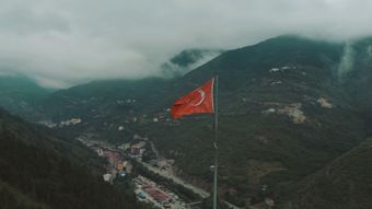 风景加国旗高清视频视频素材