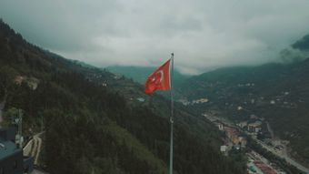 风景加国旗视频素材视频素材