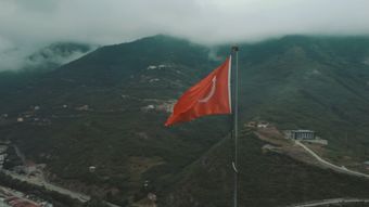 风景加国旗高清视频视频素材