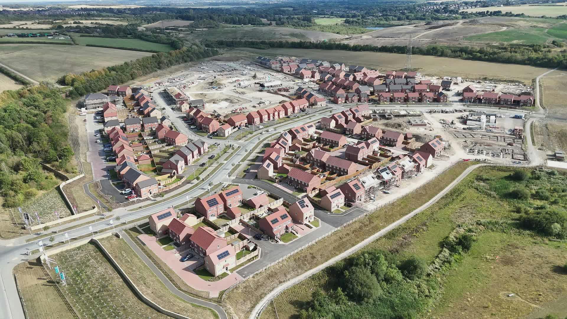 aerial view of suburban housing development 33611465