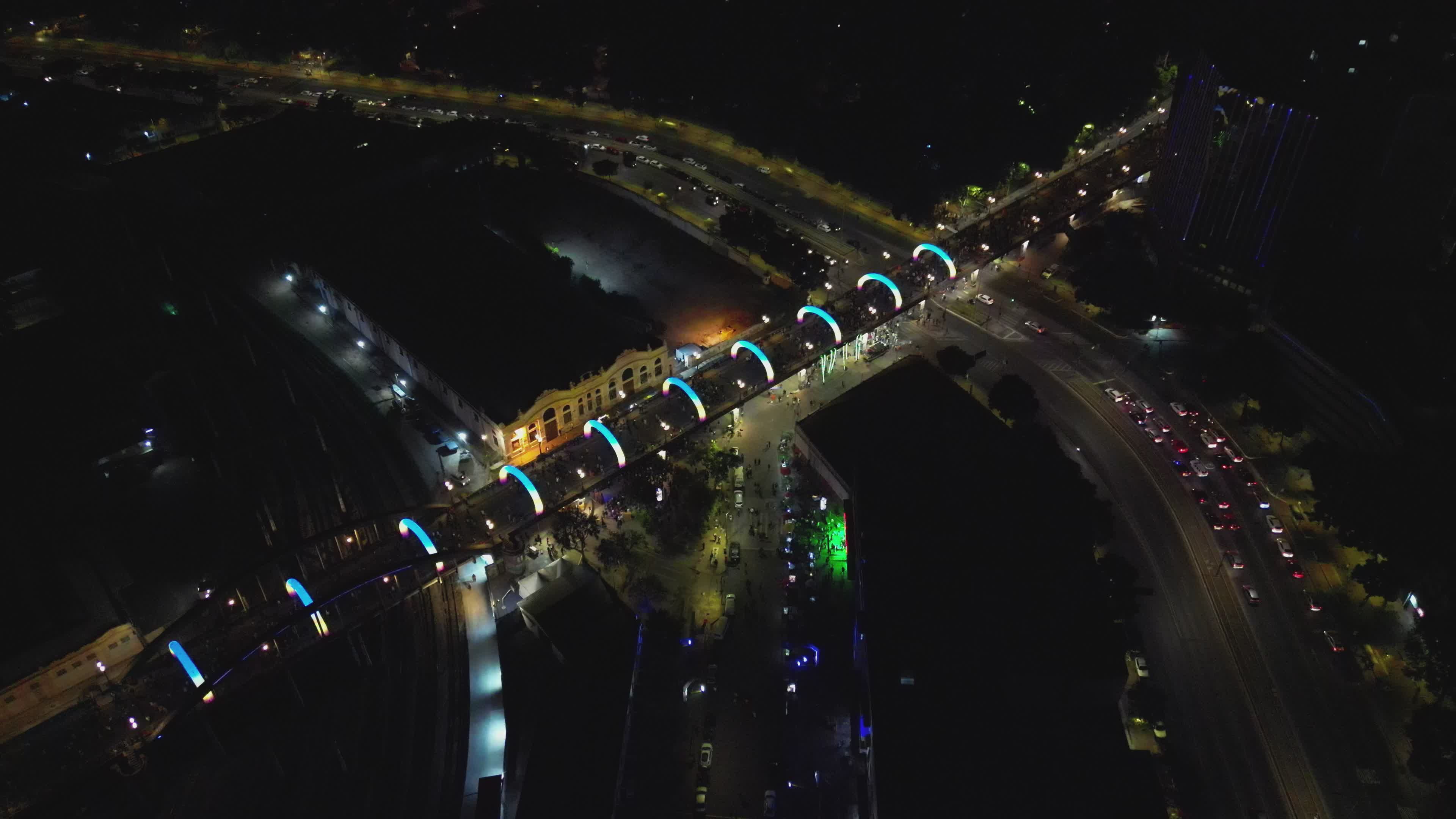 Aerial Night View of City Lights and Roads Free Stock Video Footage ...