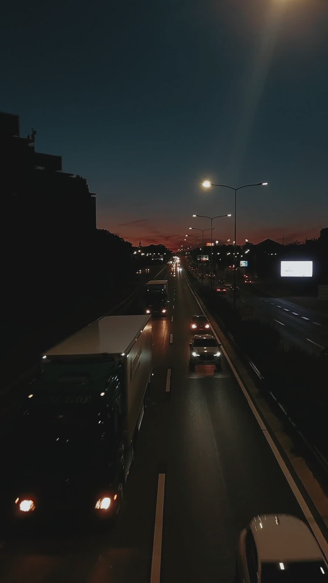 Dynamic Night Traffic on Urban Highway Free Stock Video Footage ...