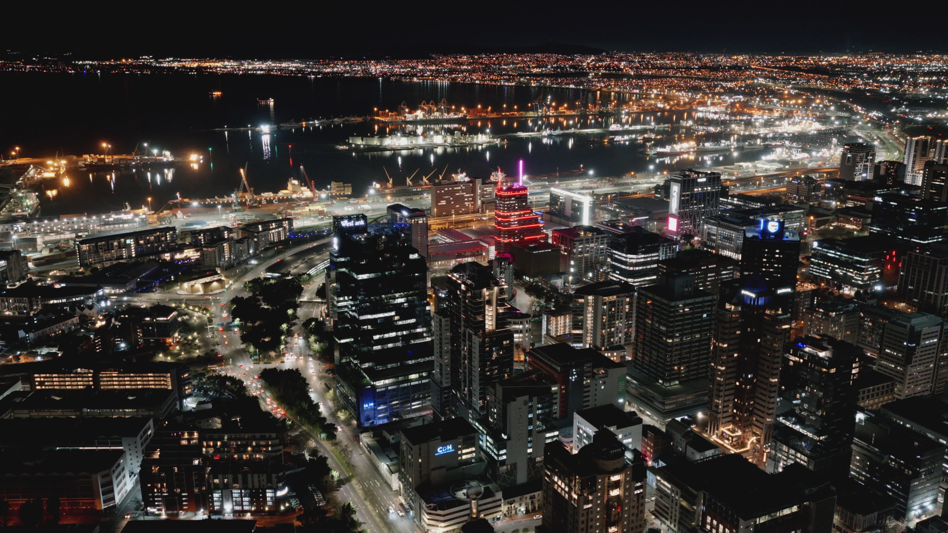 stunning aerial night view of cityscape 33637405