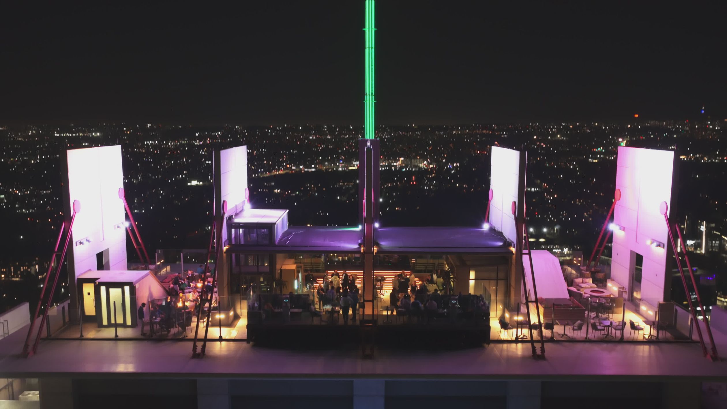 Nighttime Rooftop Bar in Sandton, South Africa Free Stock Video Footage ...
