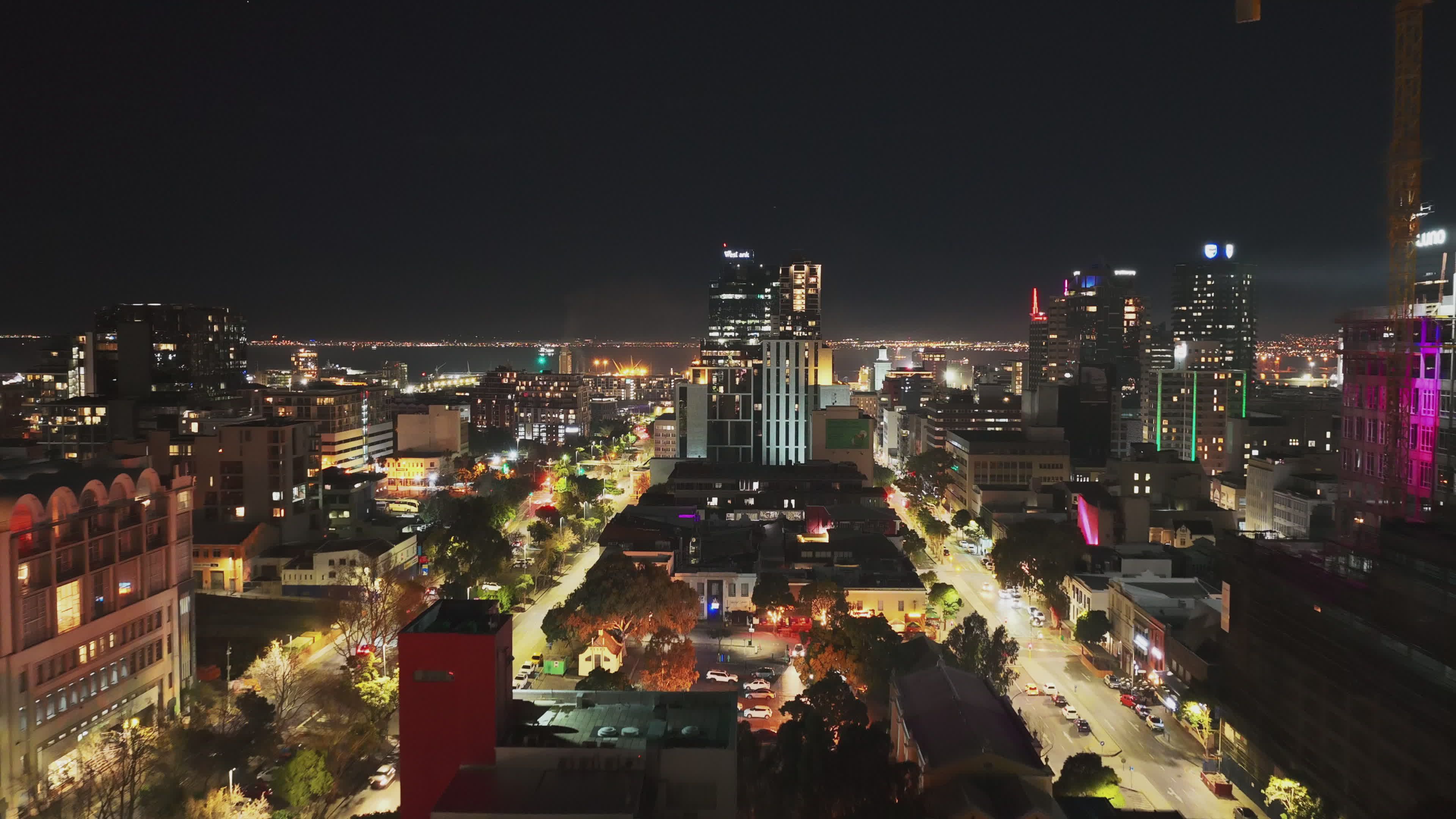 Aerial Night View of City Lights Free Stock Video Footage, Royalty-Free ...