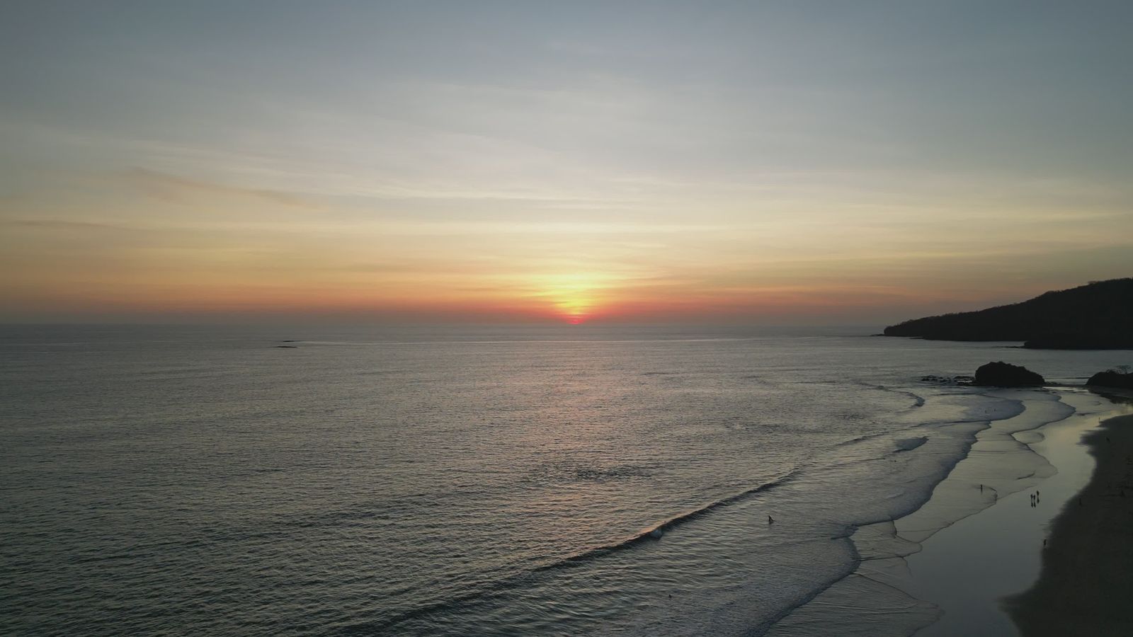 Scenic Beach Sunset with Surfing Silhouettes Free Stock Video Footage ...