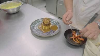 gourmet dish presentation by professional chef