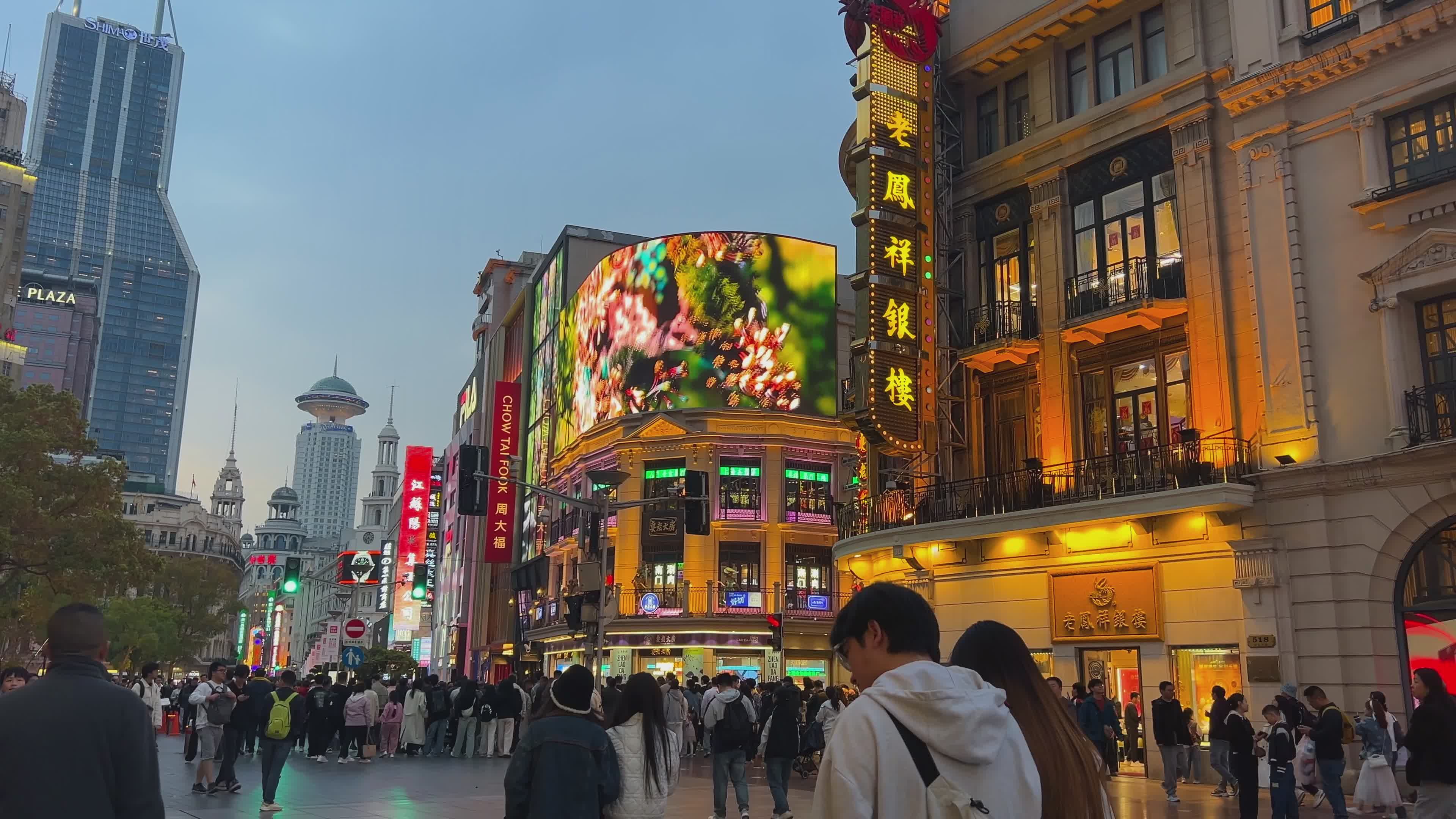 上海繁华街道的活力夜景 · 免费素材视频