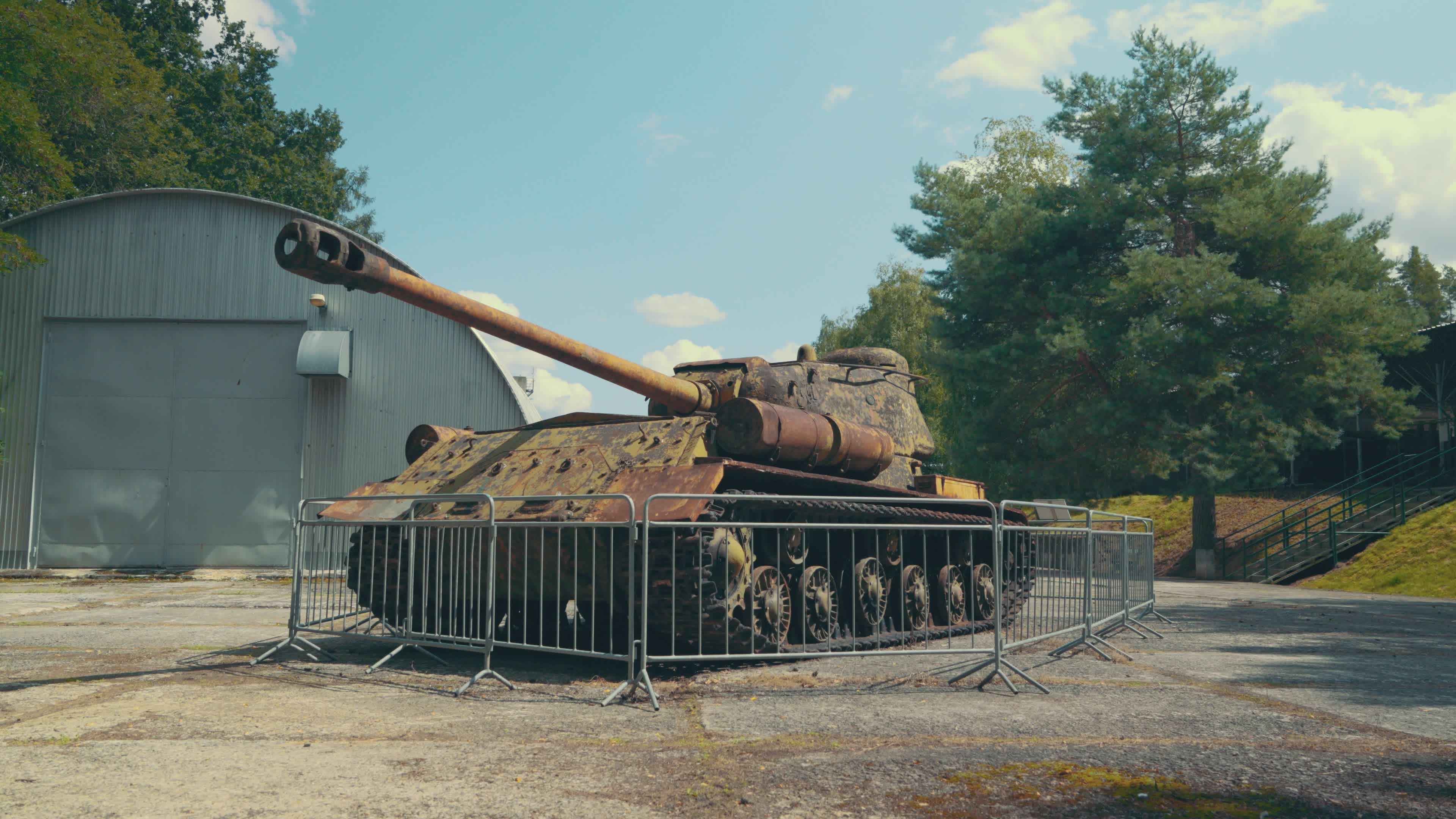 Vintage Rusty Tank at Outdoor Military Museum Free Stock Video Footage ...
