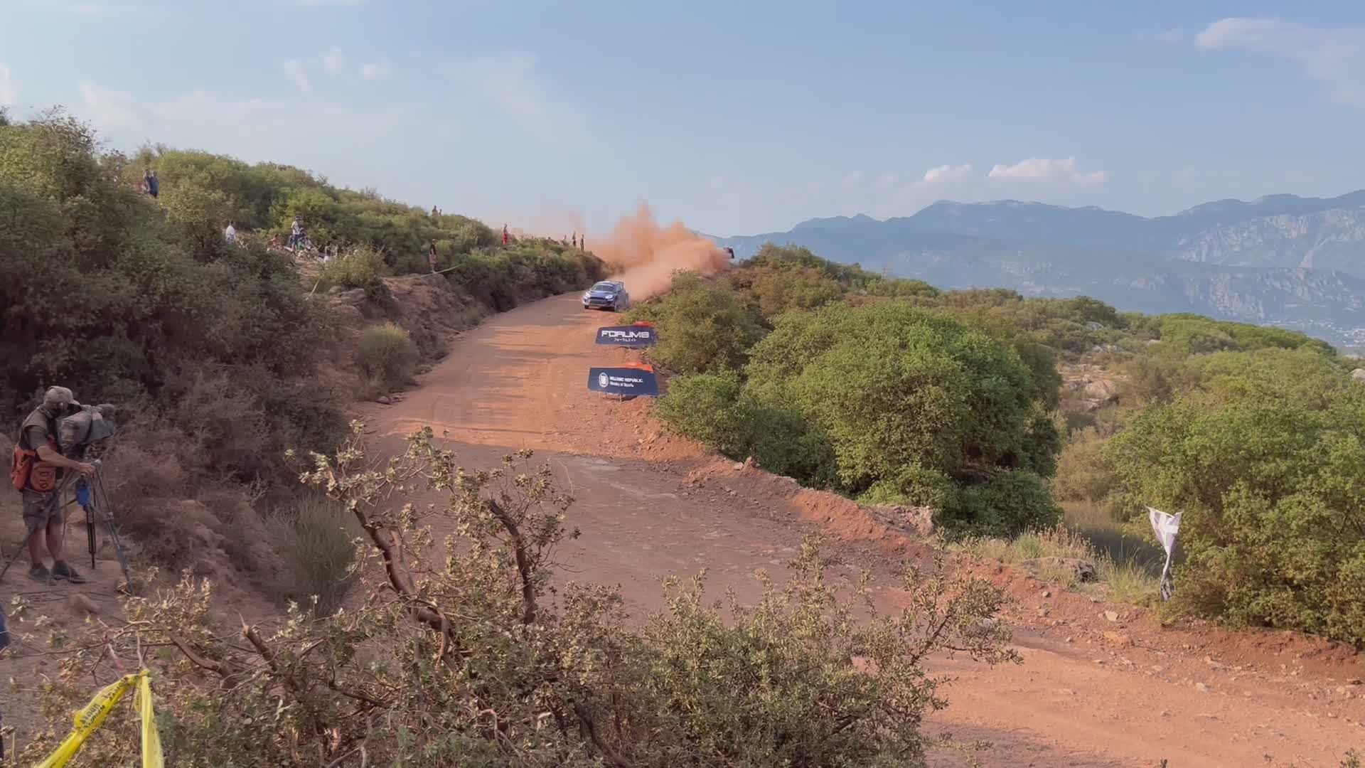 Exciting Rally Car Race on Dusty Mountain Road Free Stock Video Footage ...