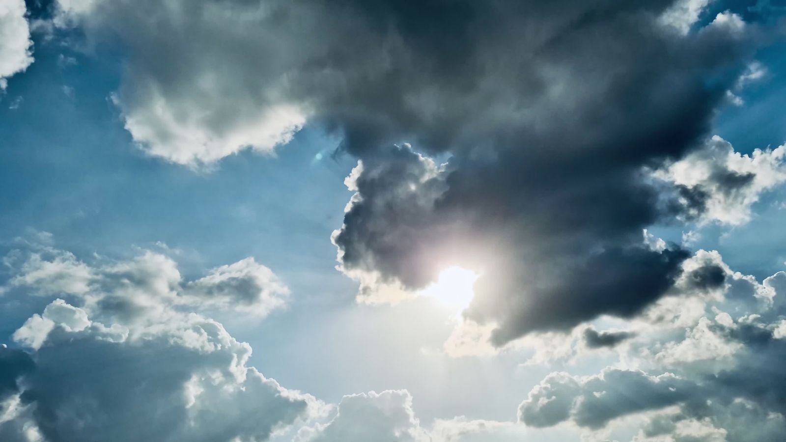 Bright Clouds with Sun Rays Timelapse Free Stock Video Footage, Royalty ...