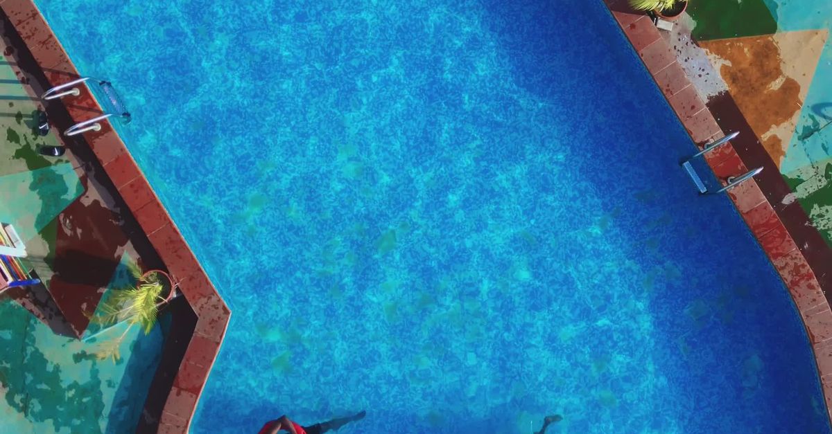 Aerial View of Colorful Swimming Pool Free Stock Video Footage, Royalty ...