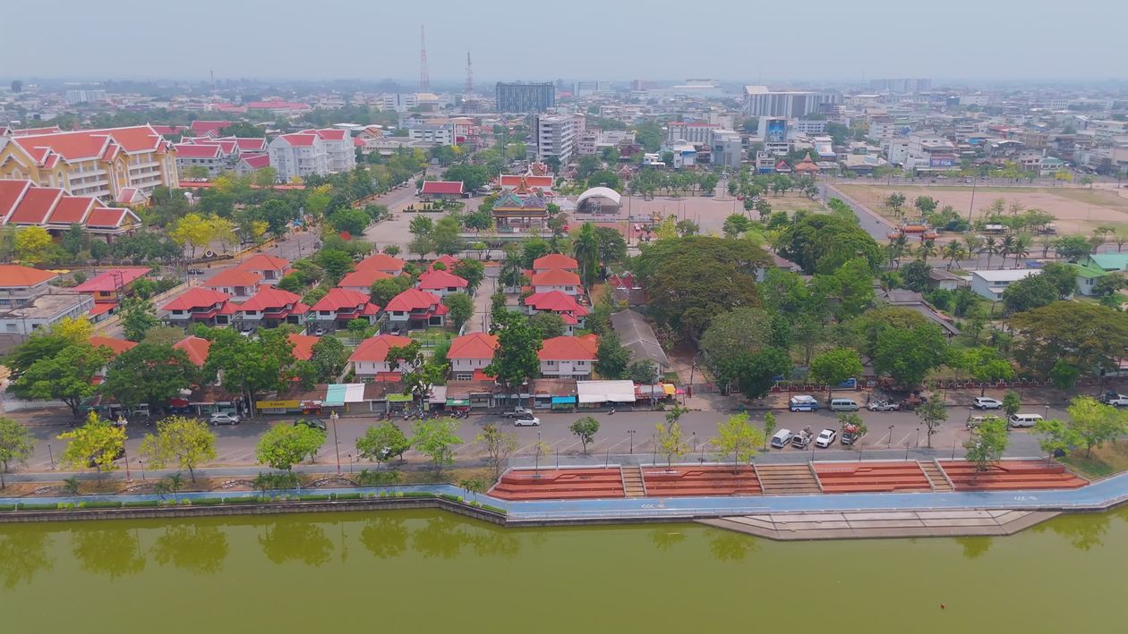 Aerial View of Udon Thani with Temples Free Stock Video Footage ...