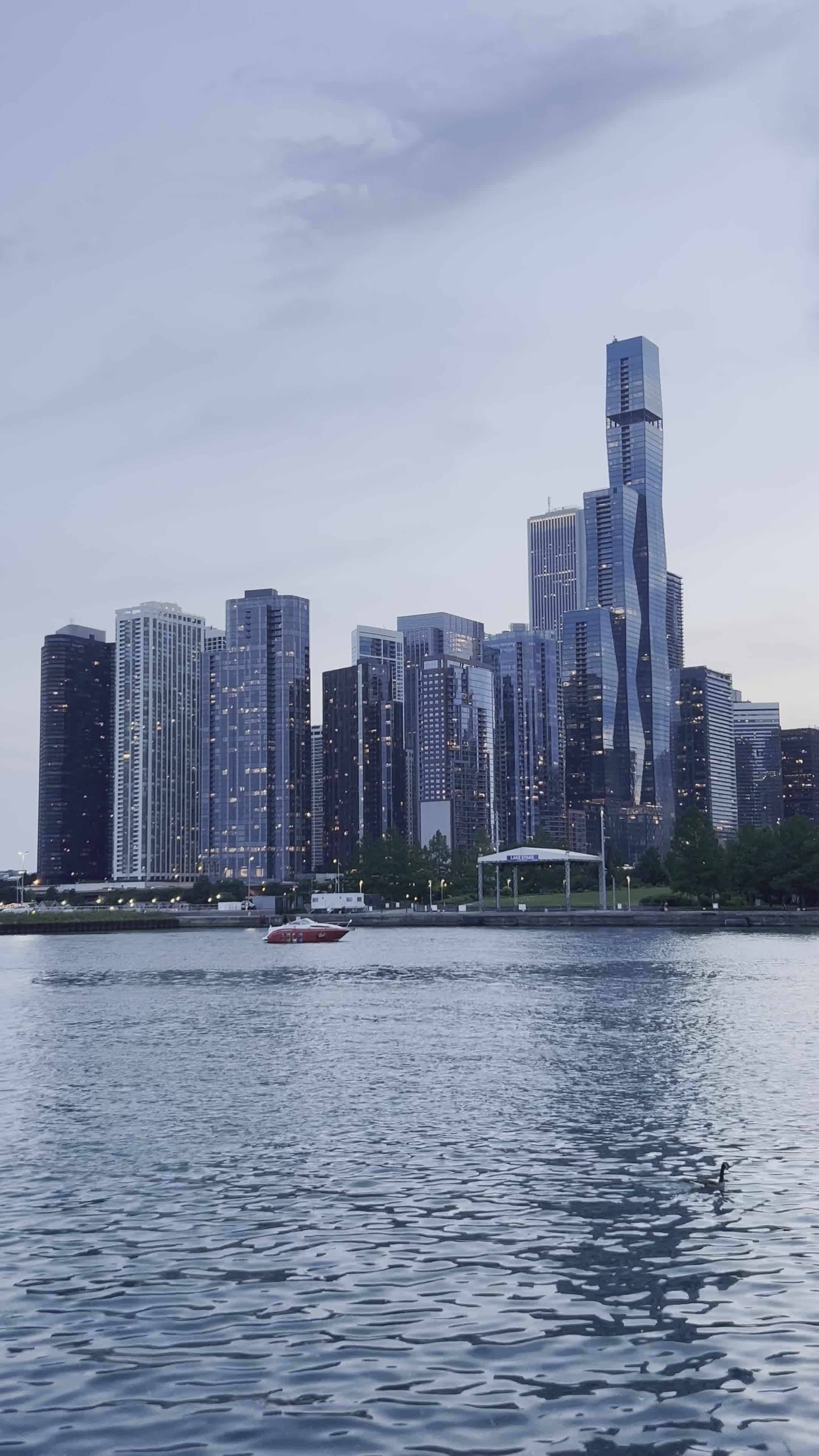Chicago Skyline Overlooking the Lake Free Stock Video Footage, Royalty ...