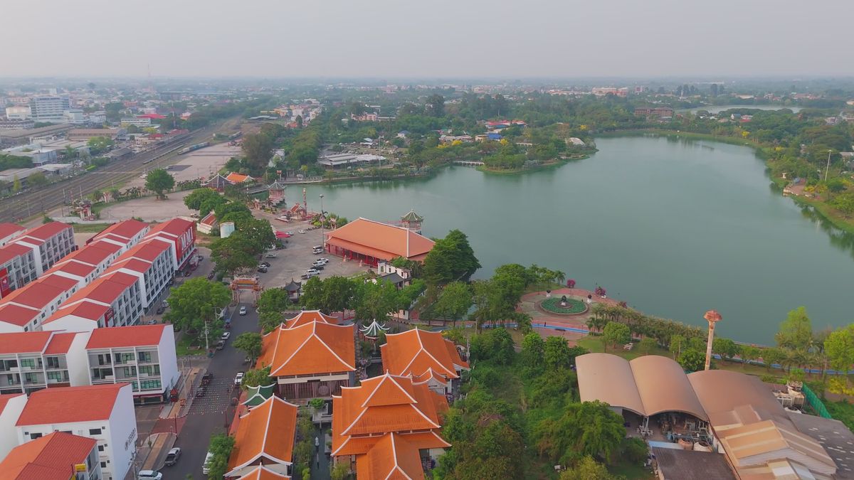 Scenic Aerial View of Udon Thani Park Free Stock Video Footage, Royalty ...