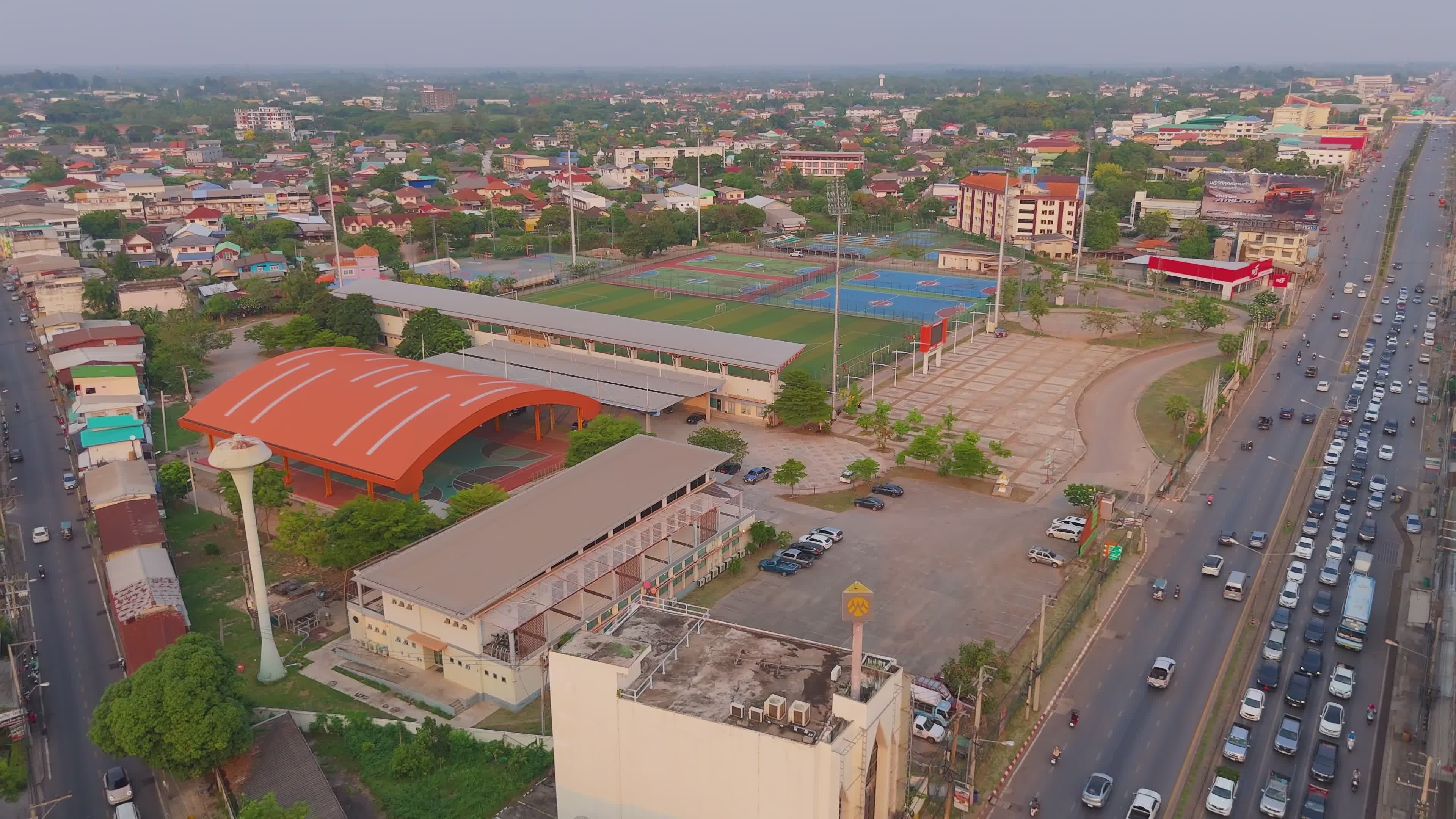 Aerial View of Sports Complex in Udon Thani, Thailand Free Stock Video ...