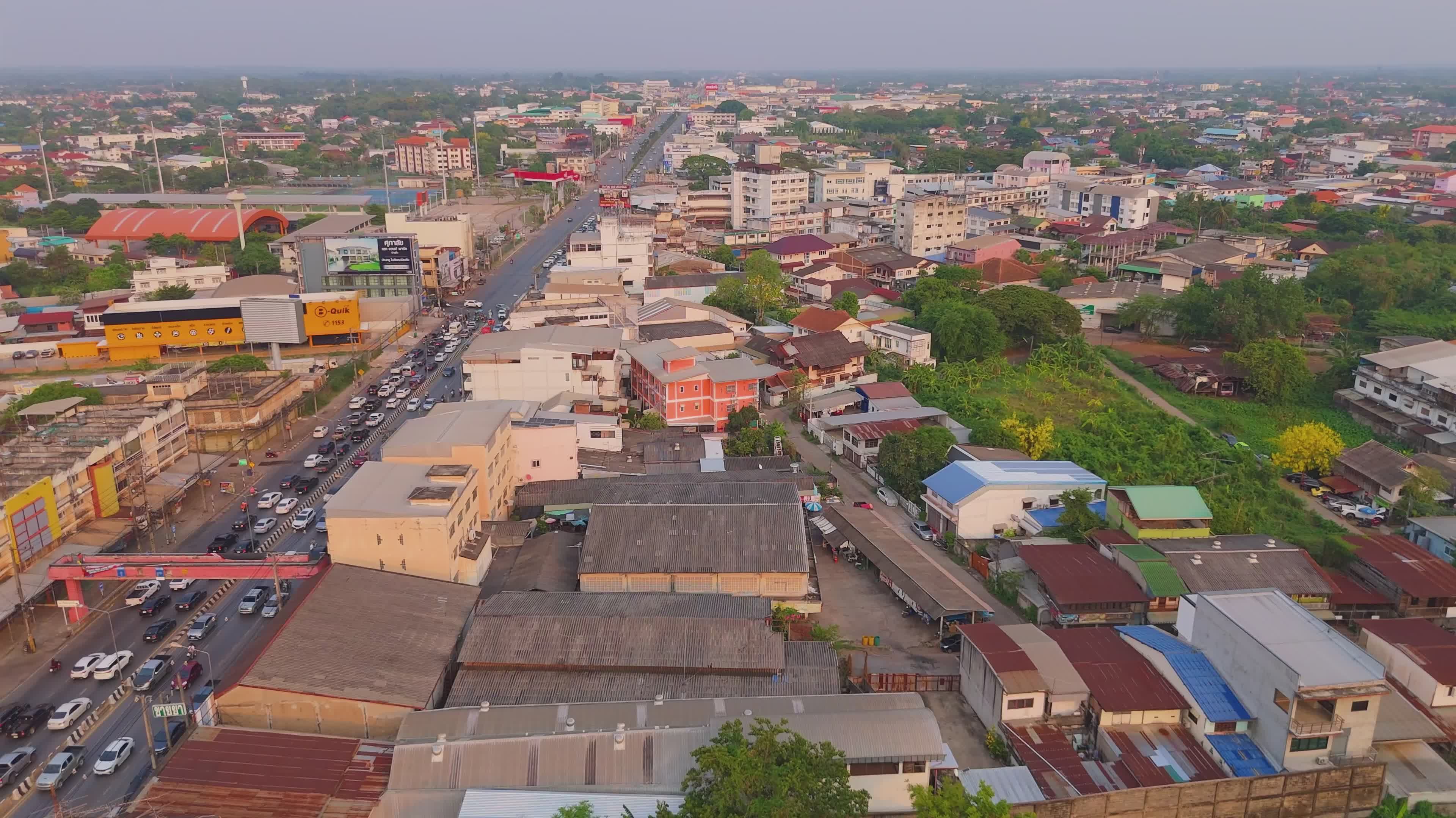 Aerial View of Udon Thani Cityscape, Thailand Free Stock Video Footage ...