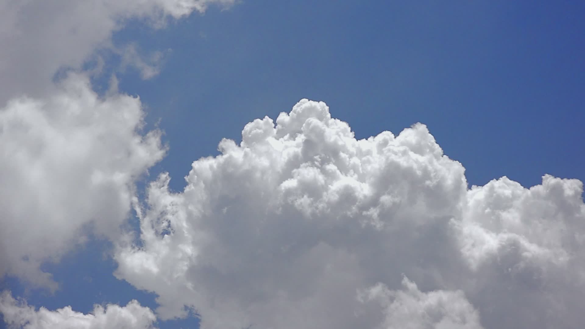 Serene Blue Sky with Fluffy White Clouds Free Stock Video Footage ...