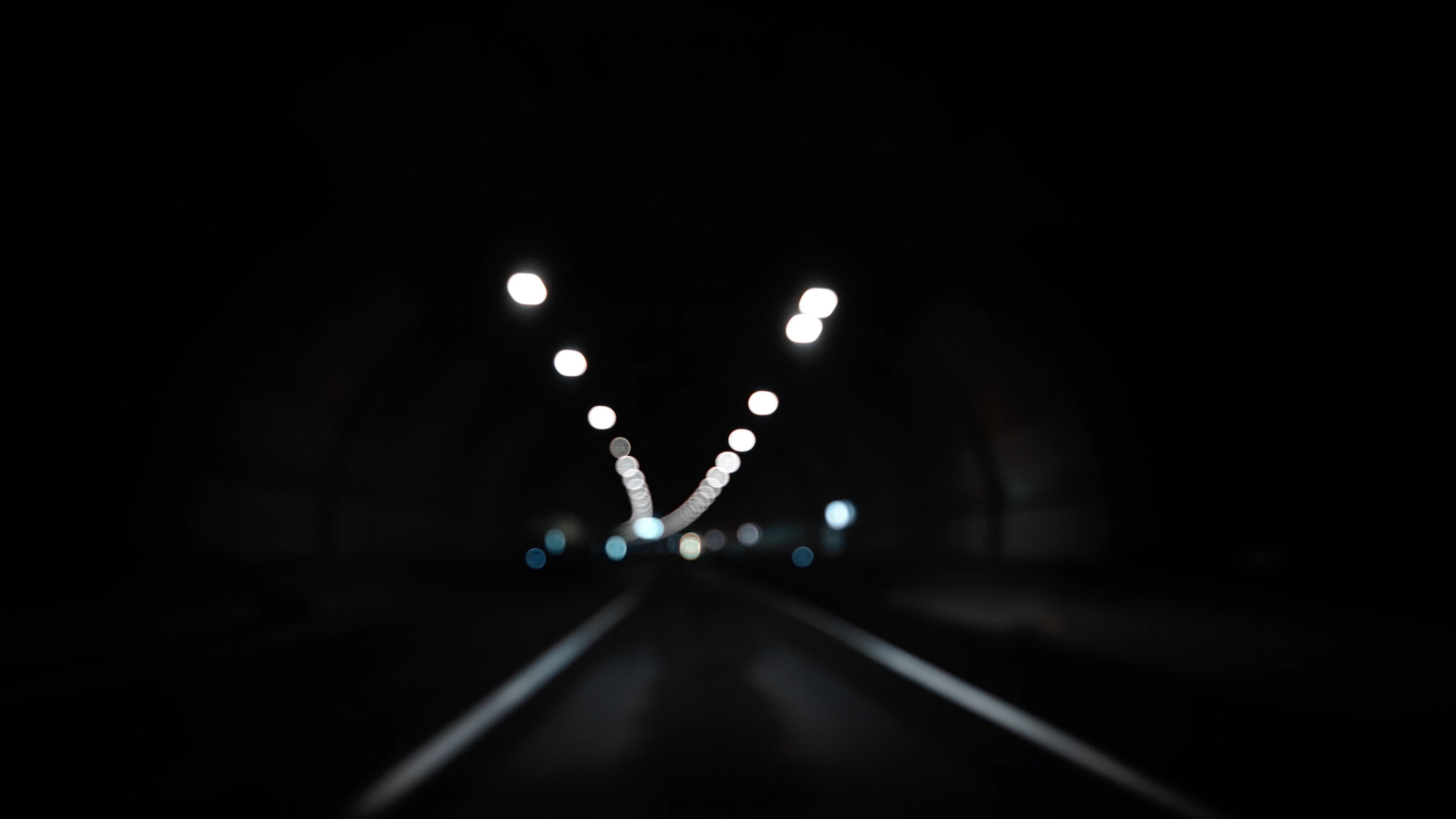Moody Night Drive Through a Dimly Lit Tunnel Free Stock Video Footage ...