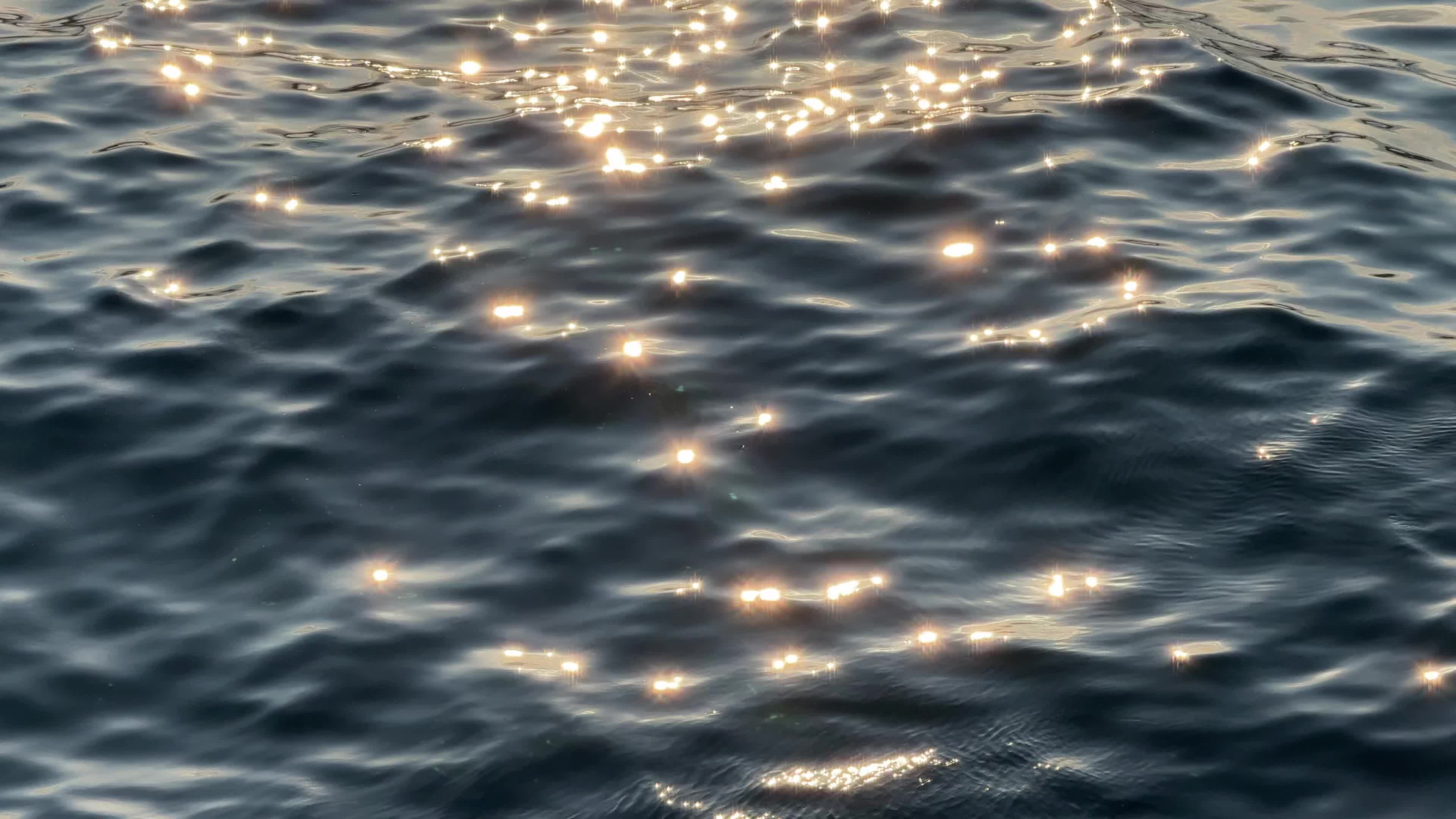 Sparkling Sunlight on Gentle Ocean Waves Free Stock Video Footage ...