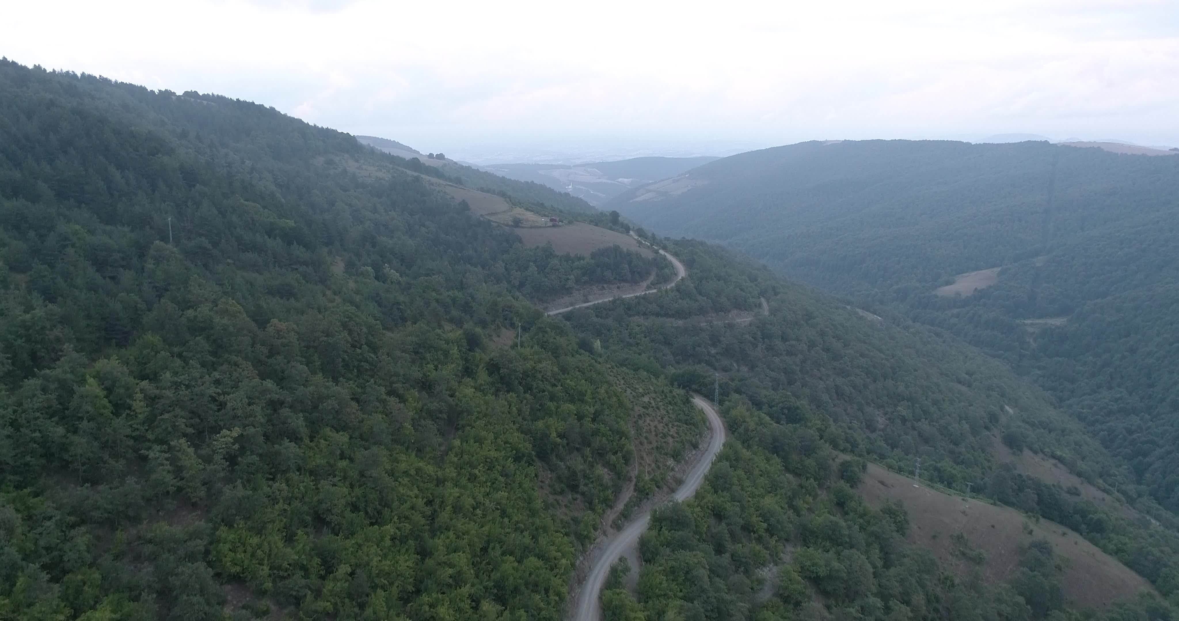 Scenic Aerial View of Winding Mountain Road Free Stock Video Footage ...