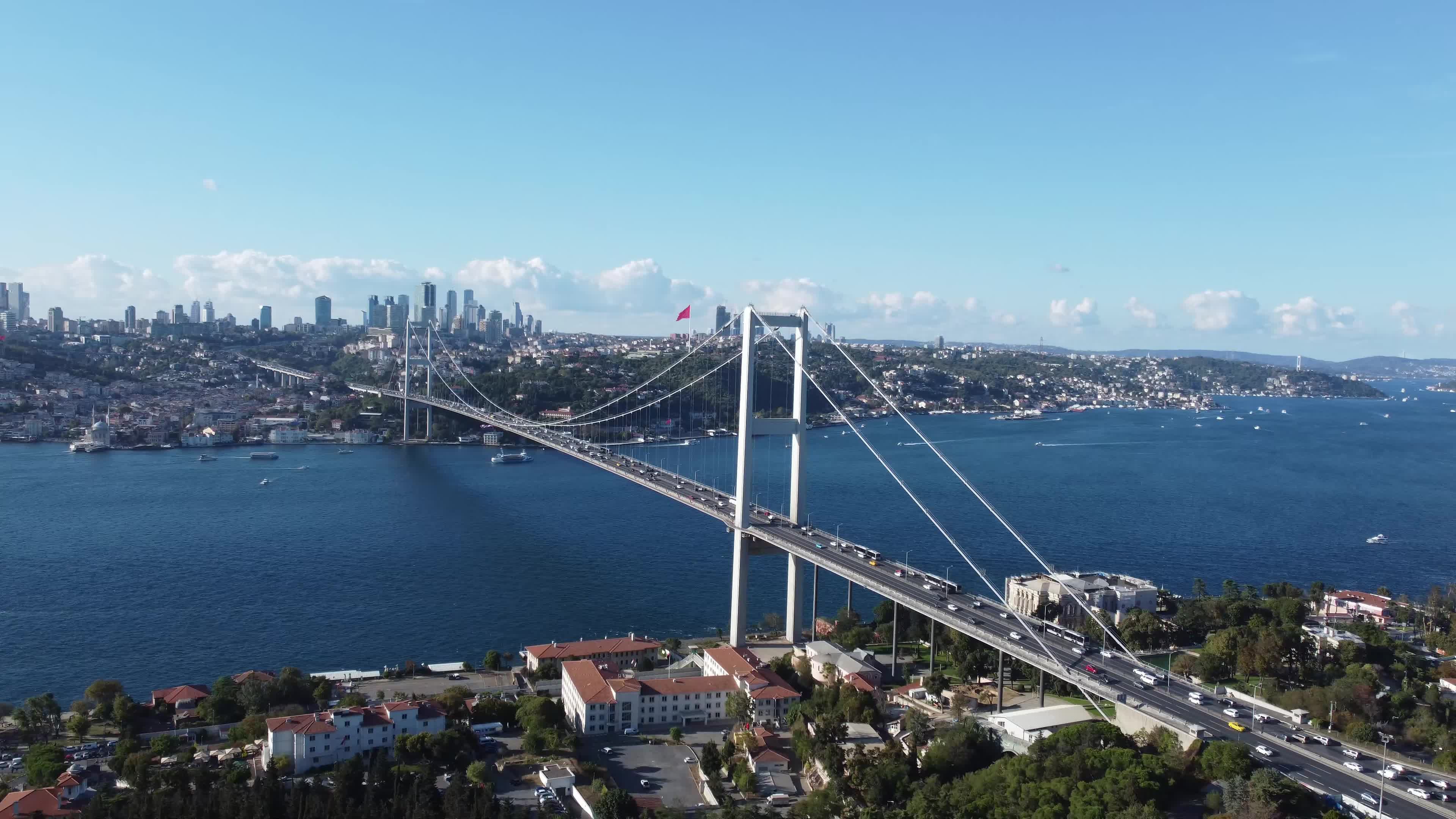 Aerial View of Bosphorus Bridge in Istanbul Free Stock Video Footage ...