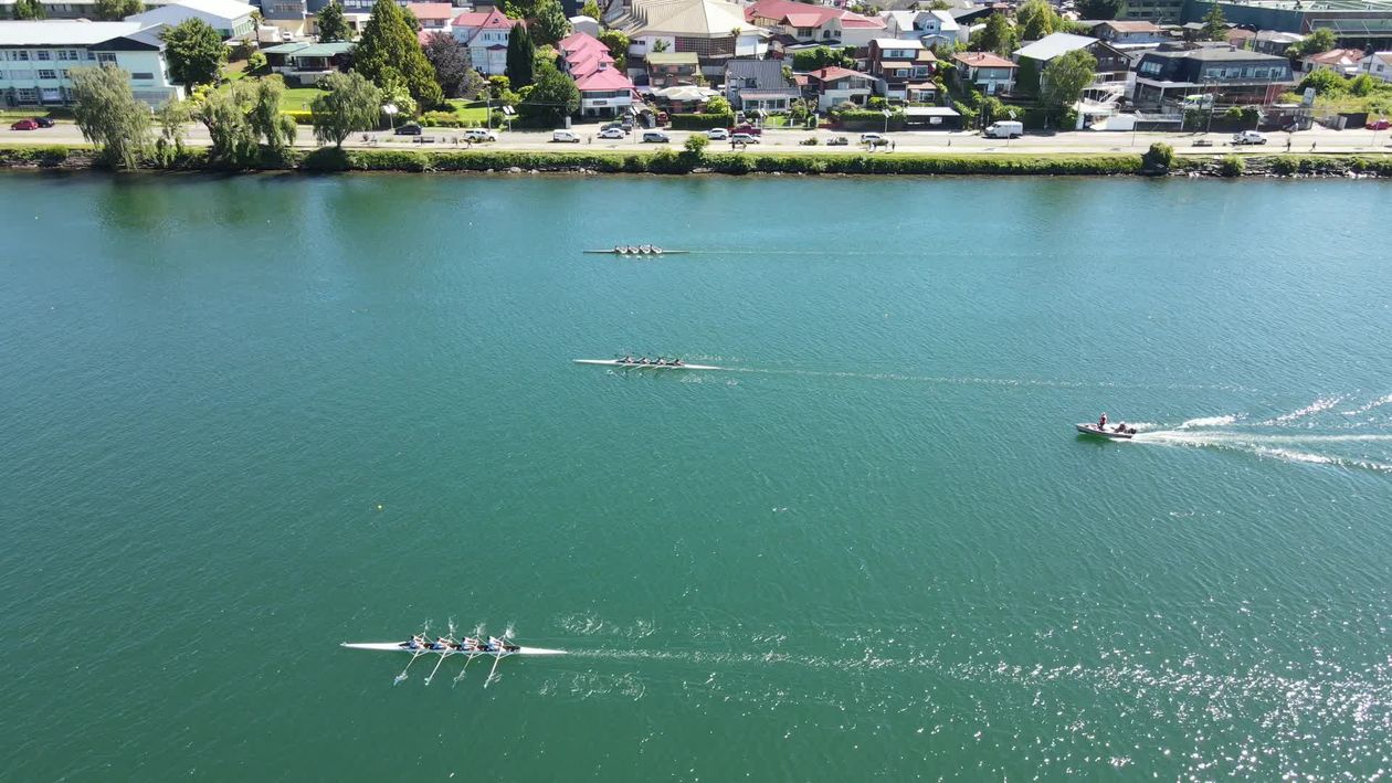 Aerial View of Rowing Teams in a Race Free Stock Video Footage, Royalty ...