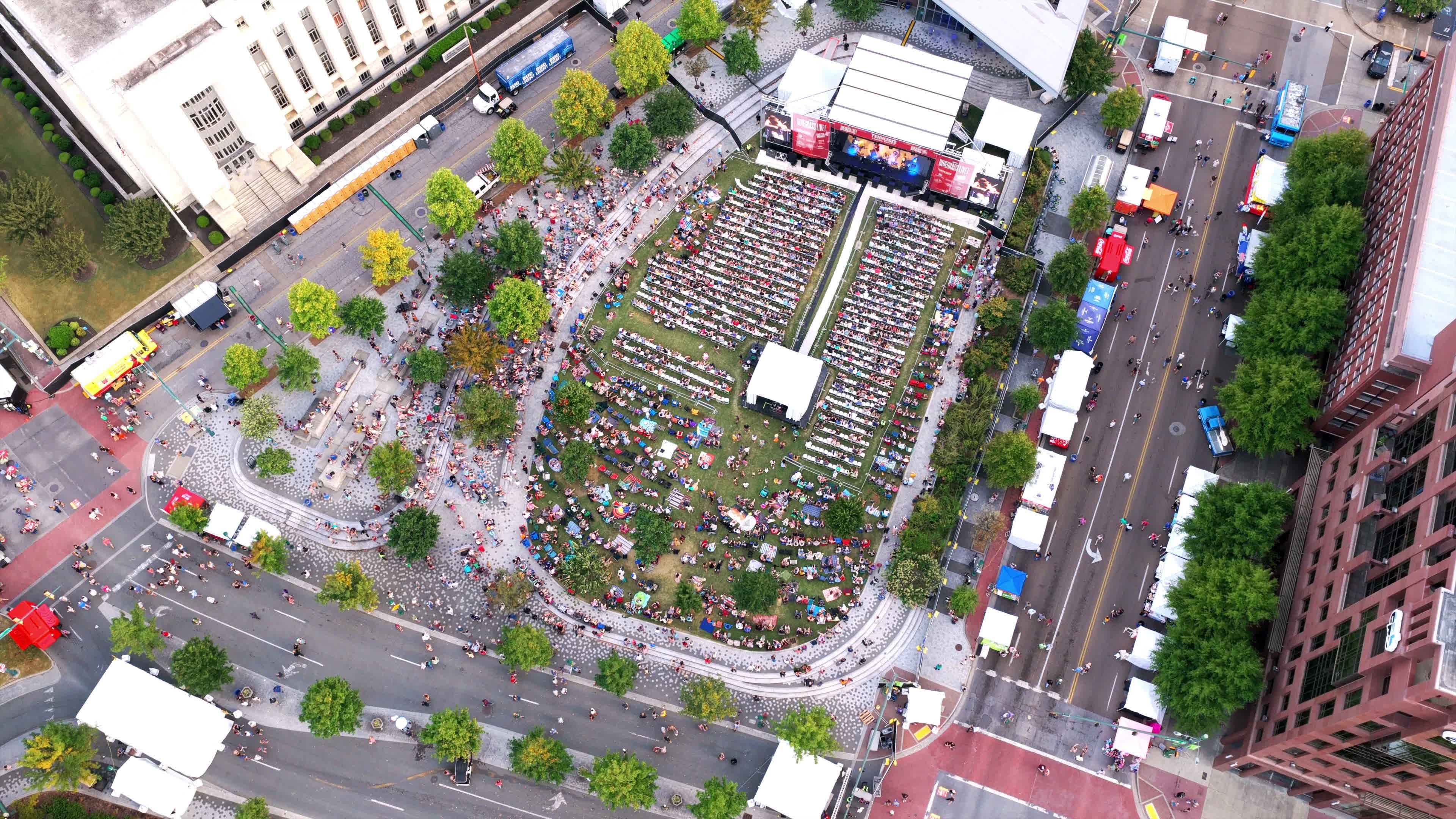 Aerial View of Downtown Outdoor Event Free Stock Video Footage, Royalty ...