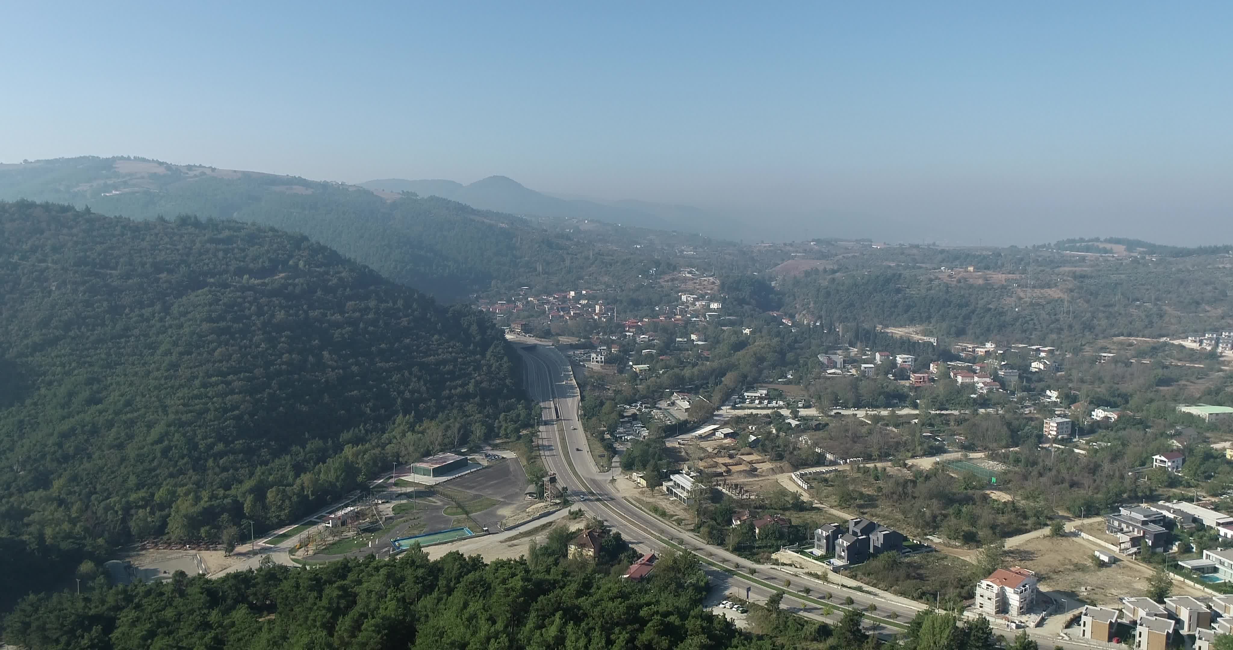 Scenic Aerial View of Mountain Valley Town Free Stock Video Footage ...