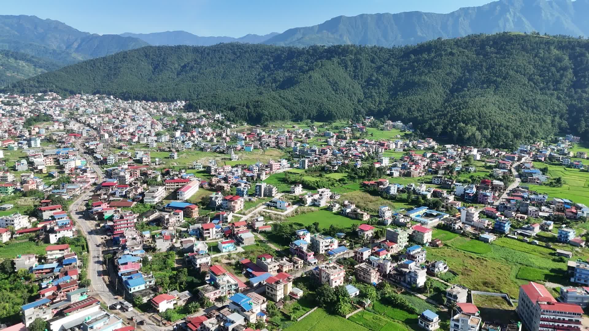 Stunning Aerial View of Hetauda Cityscape Free Stock Video Footage ...