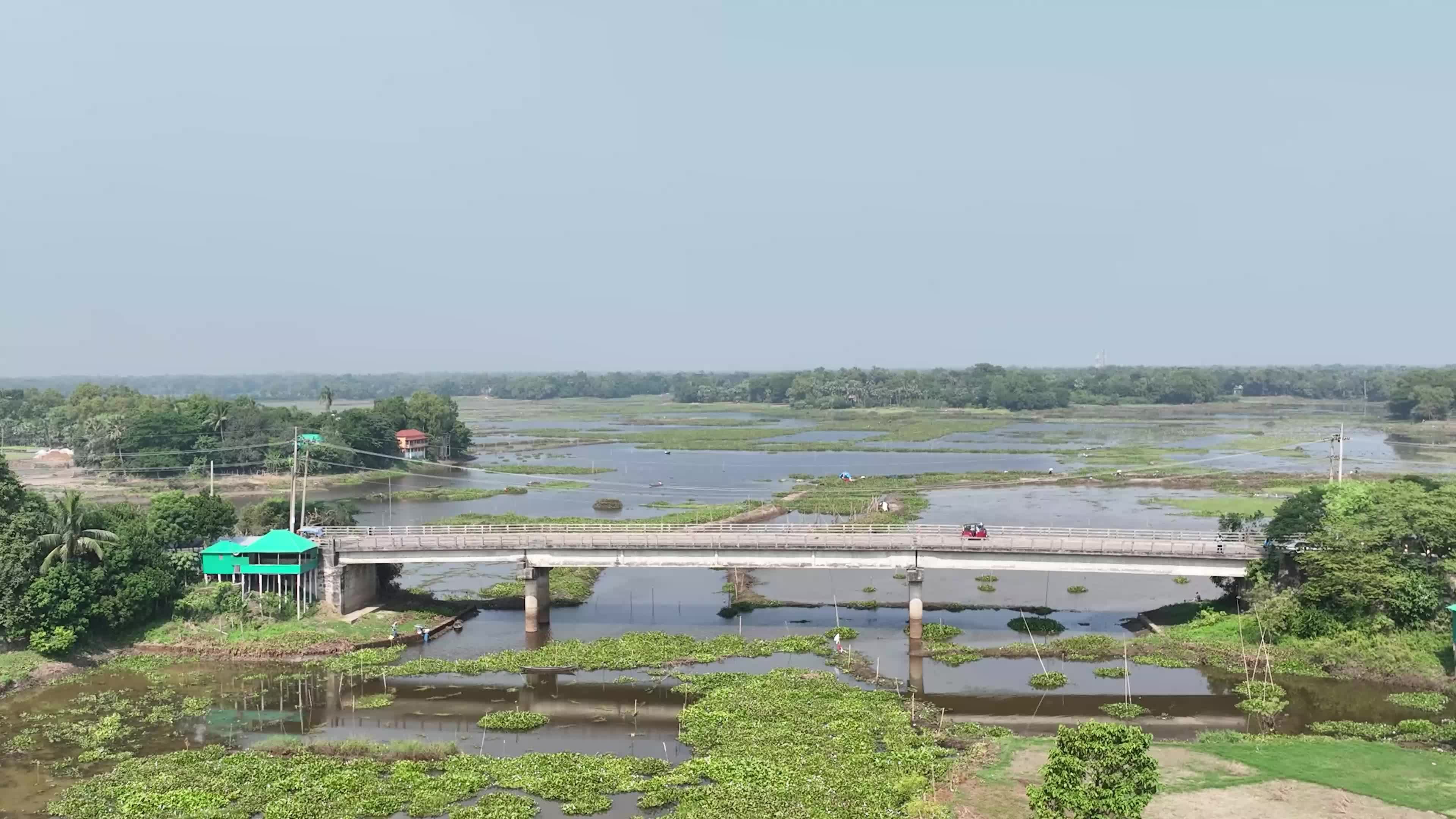 Scenic Aerial View of Turag River Bridge Free Stock Video Footage ...