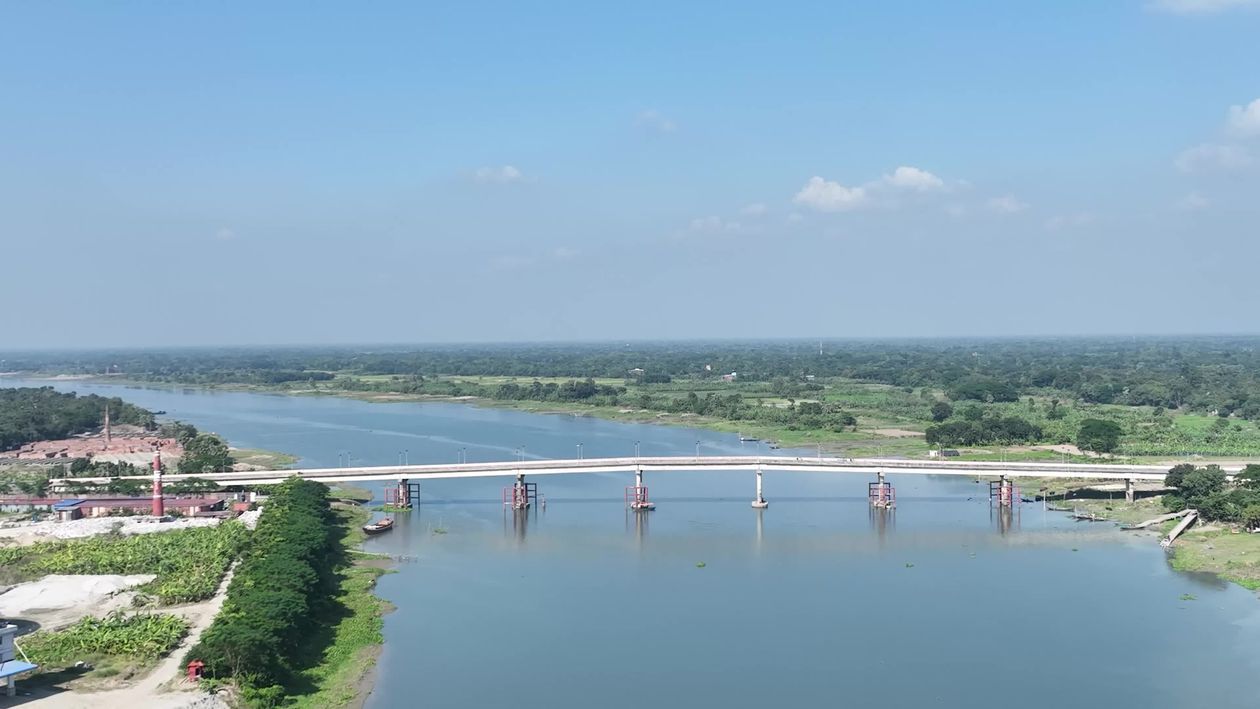Turag Aerial View of Turag River and Bridge Free Stock Video Footage, Royalty ...