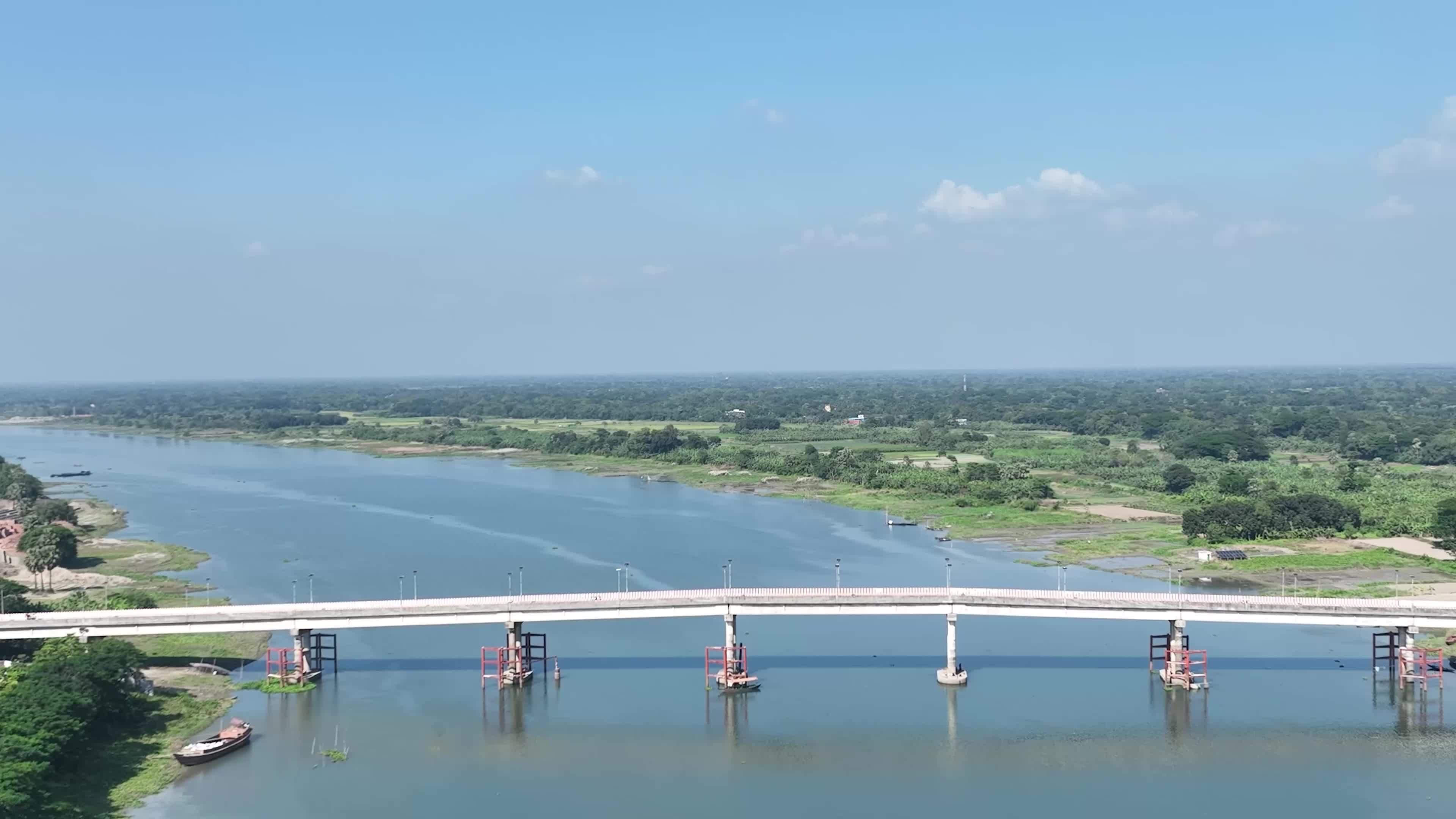 Aerial View of Turag River and Bridge in Gazipur Free Stock Video ...
