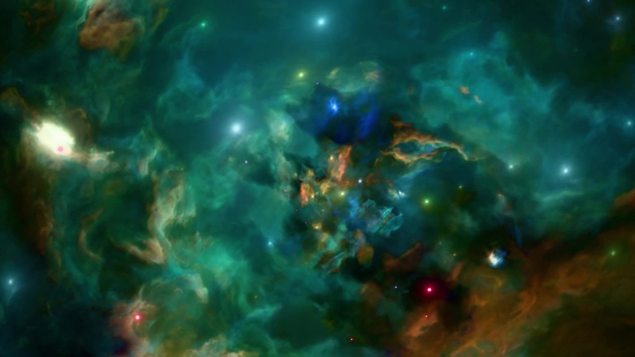 Vibrant Cosmic Nebula with Bright Stars Free Stock Video Footage ...