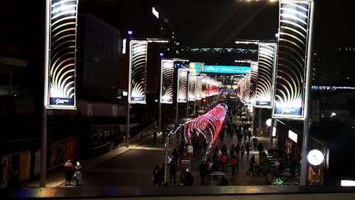 People Inside A Shopping Complex During Christmas Season