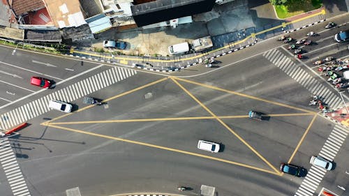 Drone Opnamen Van Auto's Op De Weg