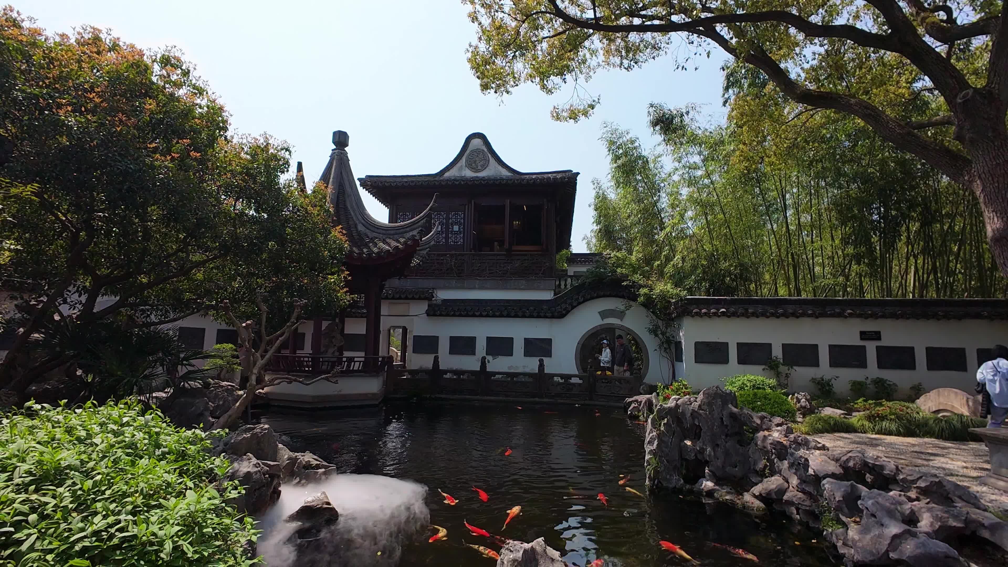 风景秀丽的上海古典园林景观 · 免费素材视频