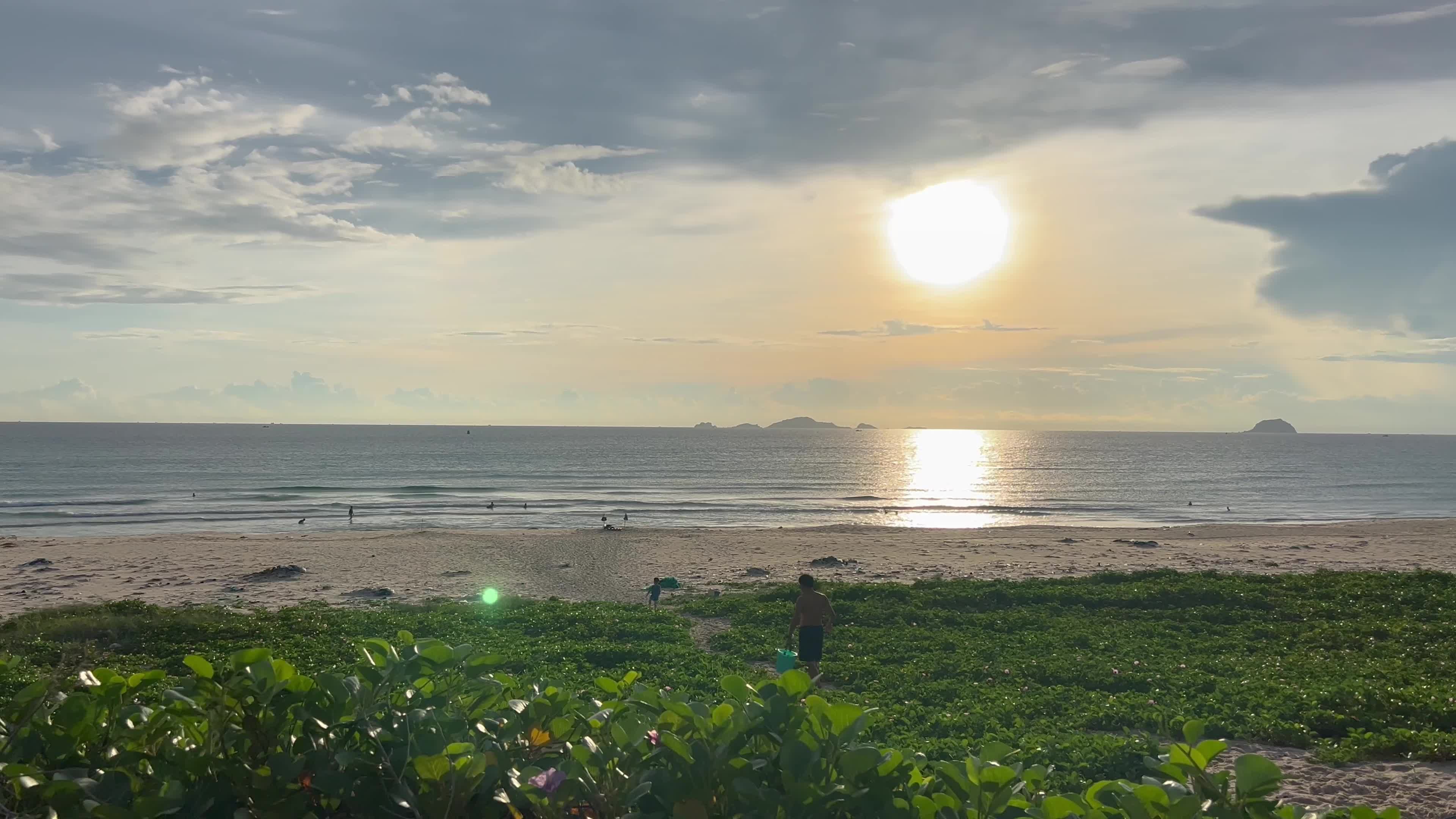 Serene Beach Sunset with Calm Ocean Waves Free Stock Video Footage ...
