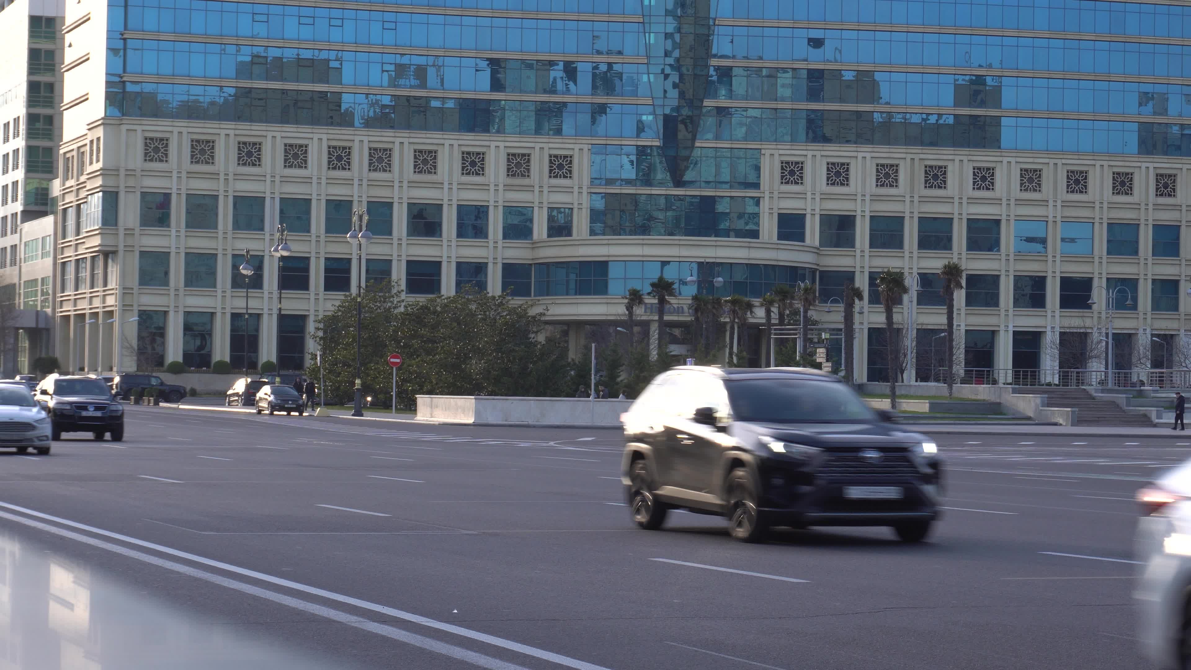 Busy Urban Street with Modern Skyscrapers Free Stock Video Footage ...