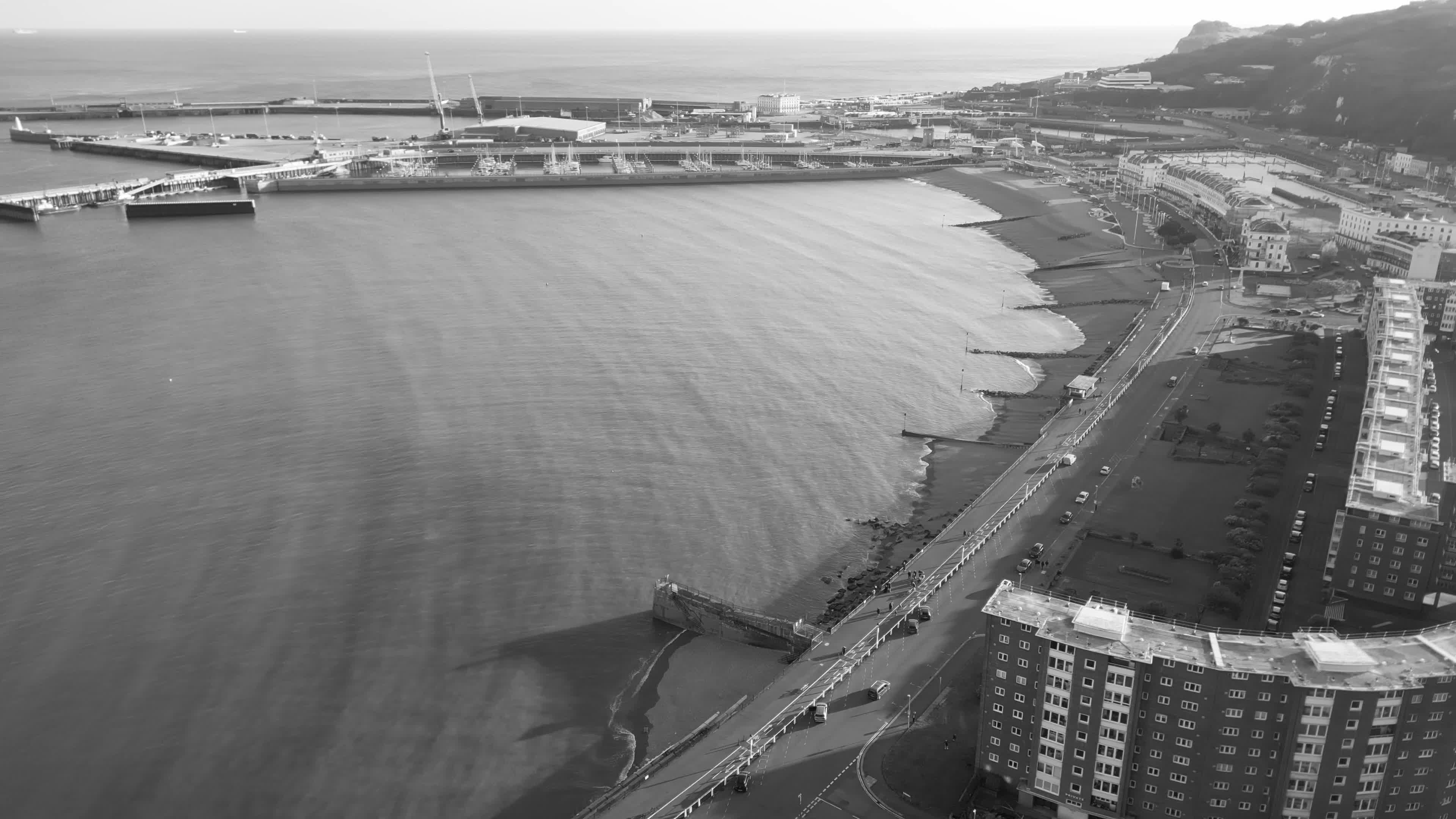Aerial View of Coastal City and Beachfront Buildings Free Stock Video ...